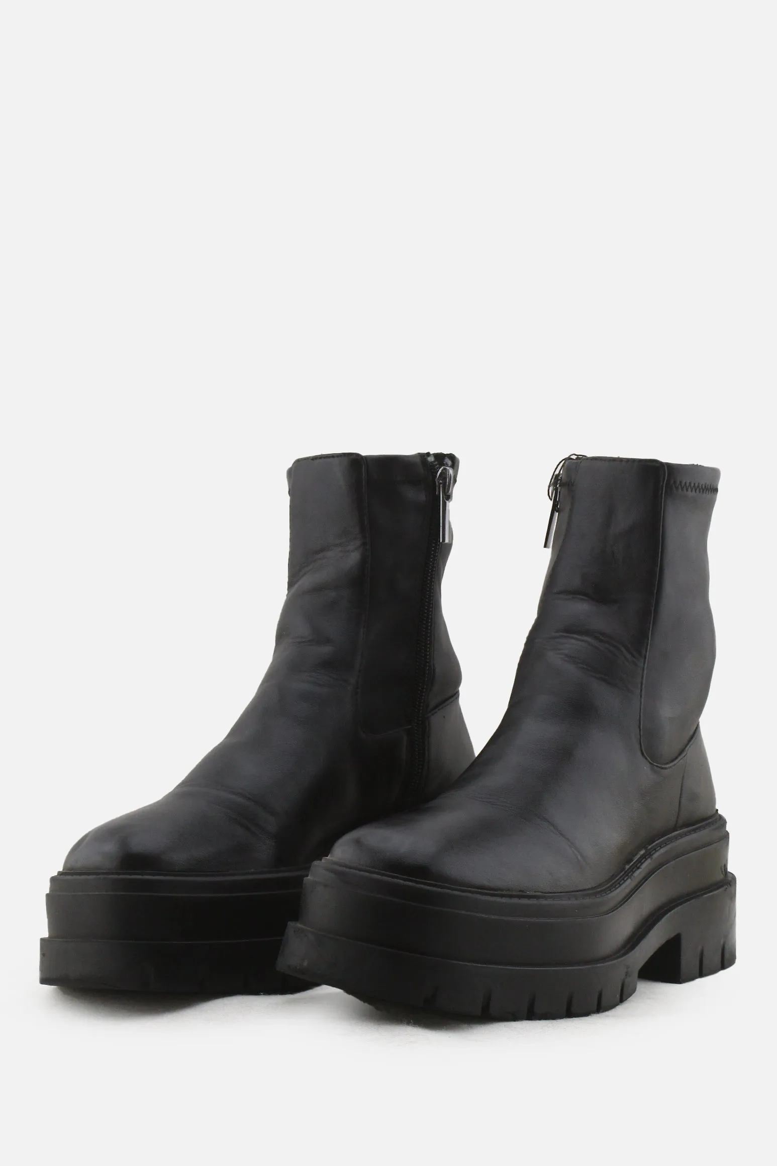 Bershka Zipper Chelsea Ankle Boots | 100% Authentic Leather
