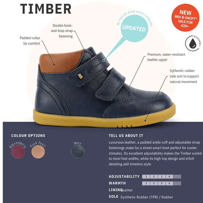 Bobux Kid  Timber Boot Navy 832905A