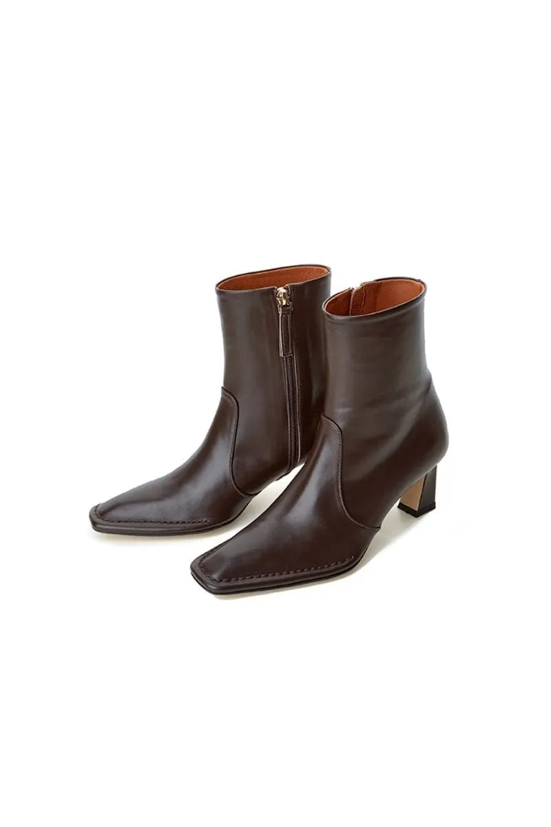 CALAIS CHOCOLATE ANKLE BOOTS