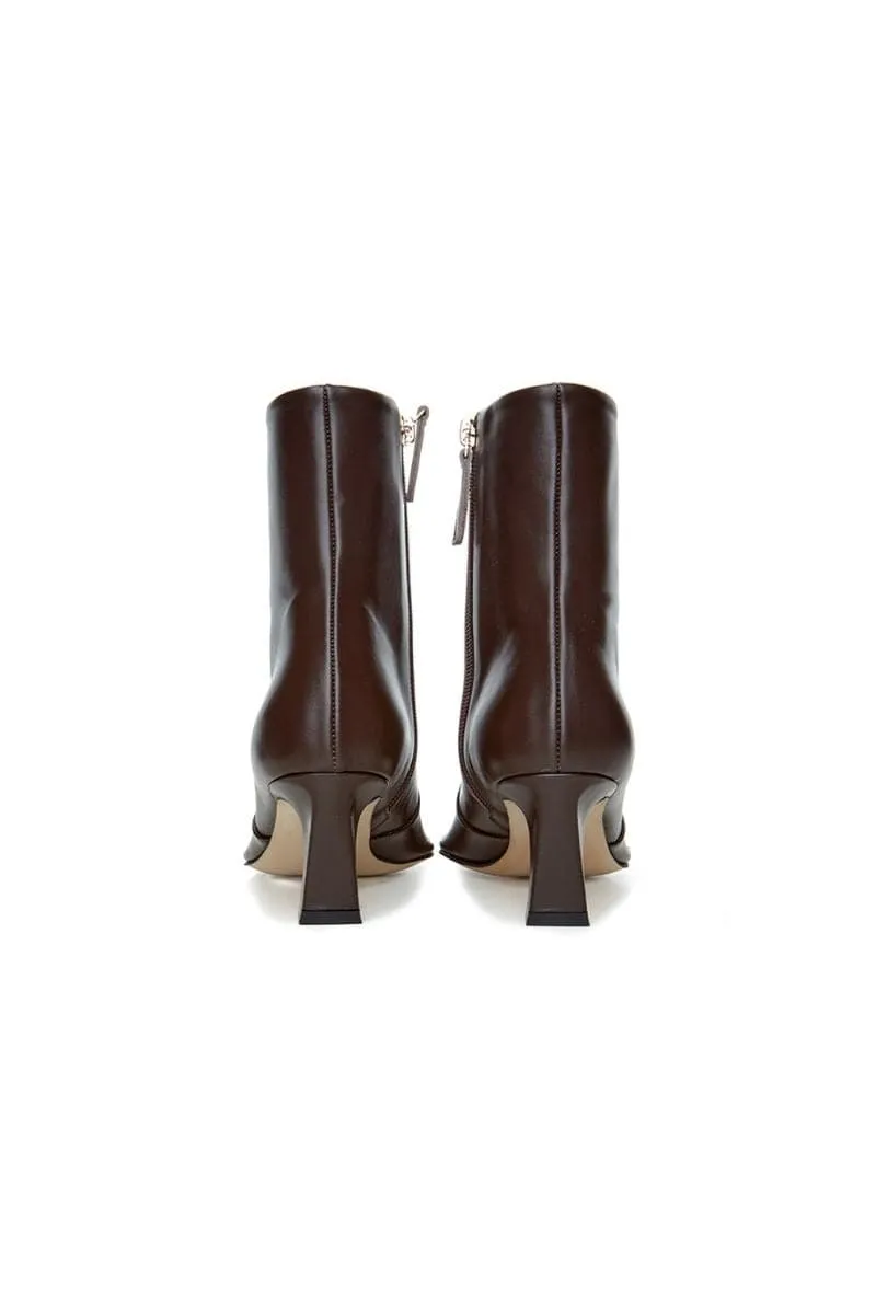 CALAIS CHOCOLATE ANKLE BOOTS