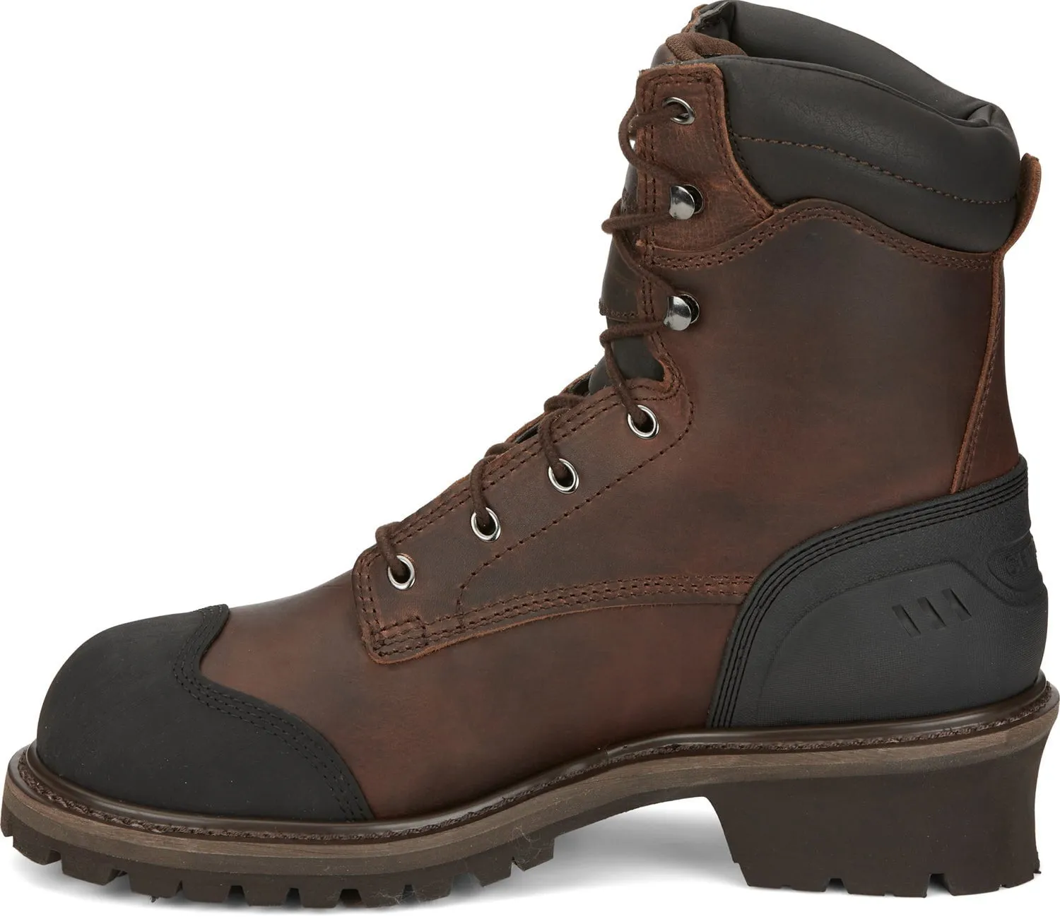 Chippewa Mens Aldarion 8in WP Comp Toe 400G Chocolate Leather Work Boots