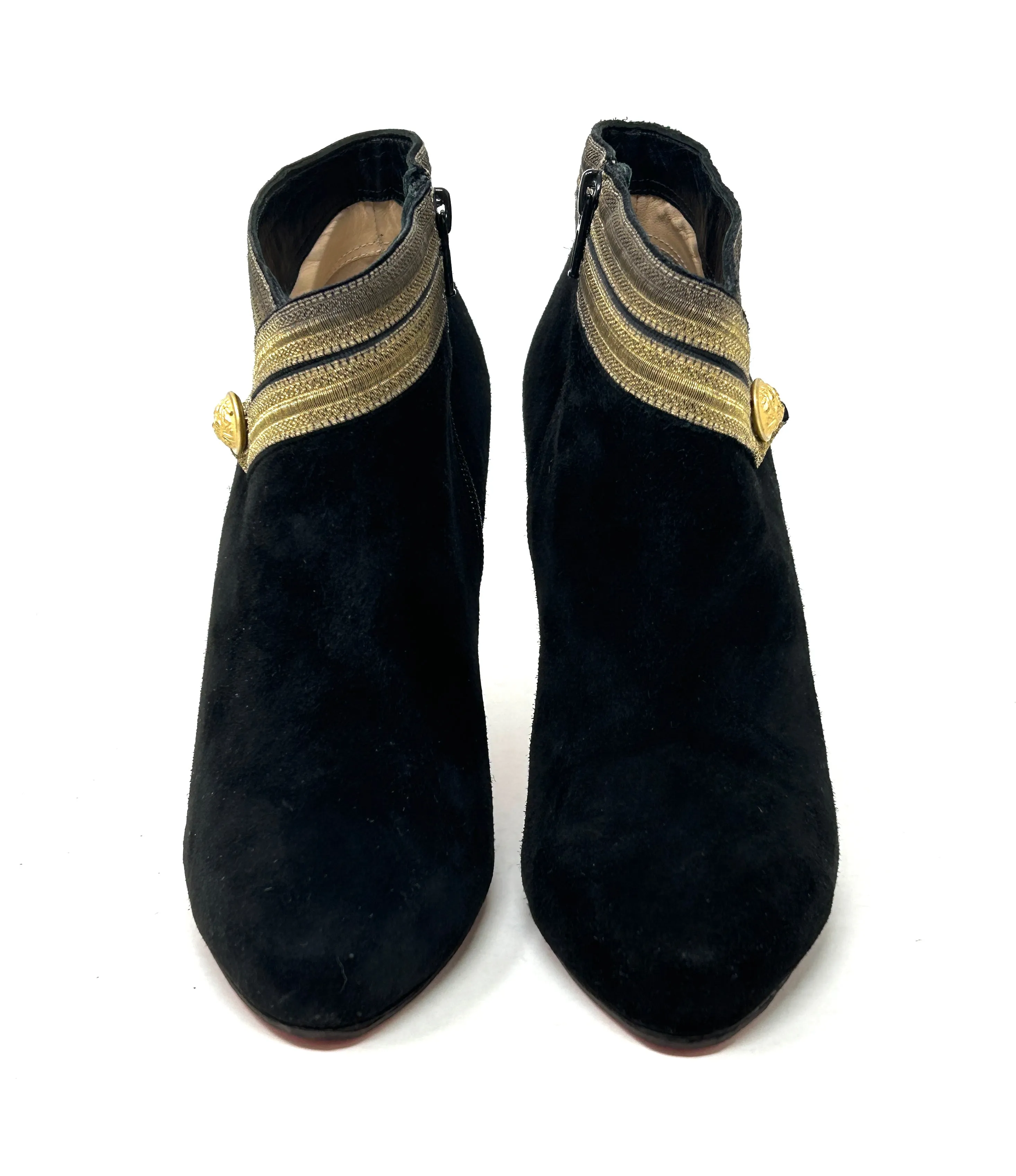 Christian Louboutin Marychal 100 Black Suede Heel Ankle Boots 39 UK 6