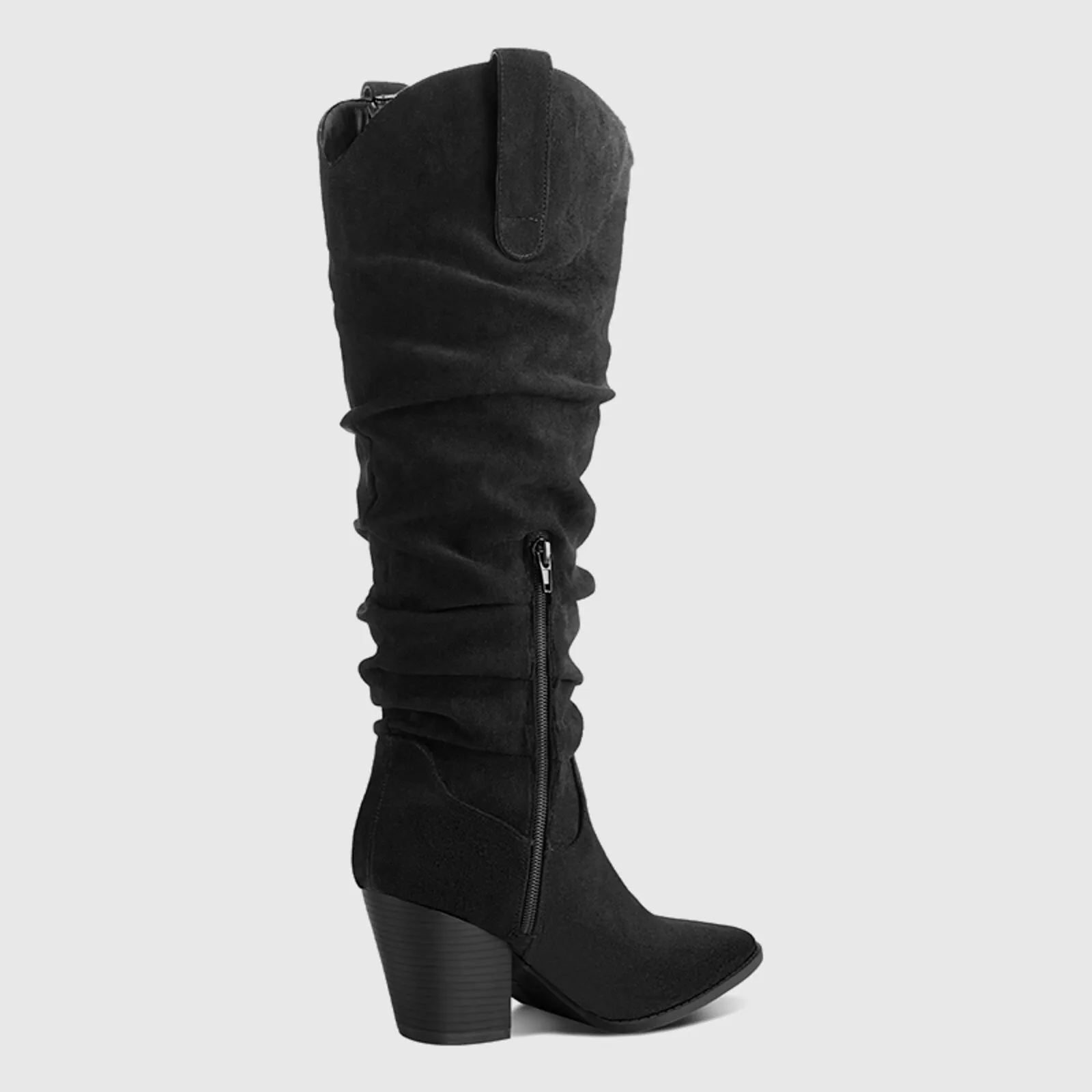Cowboy Pull On Wide Calf Slouchy Boots