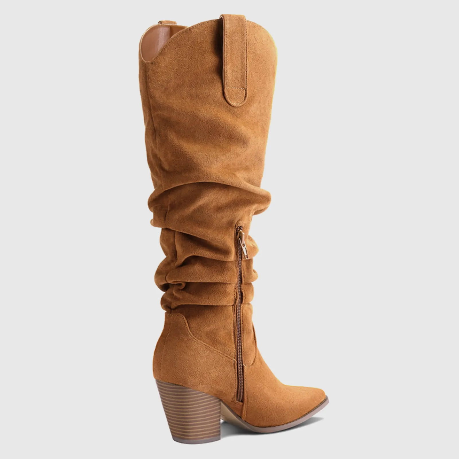 Cowboy Pull On Wide Calf Slouchy Boots
