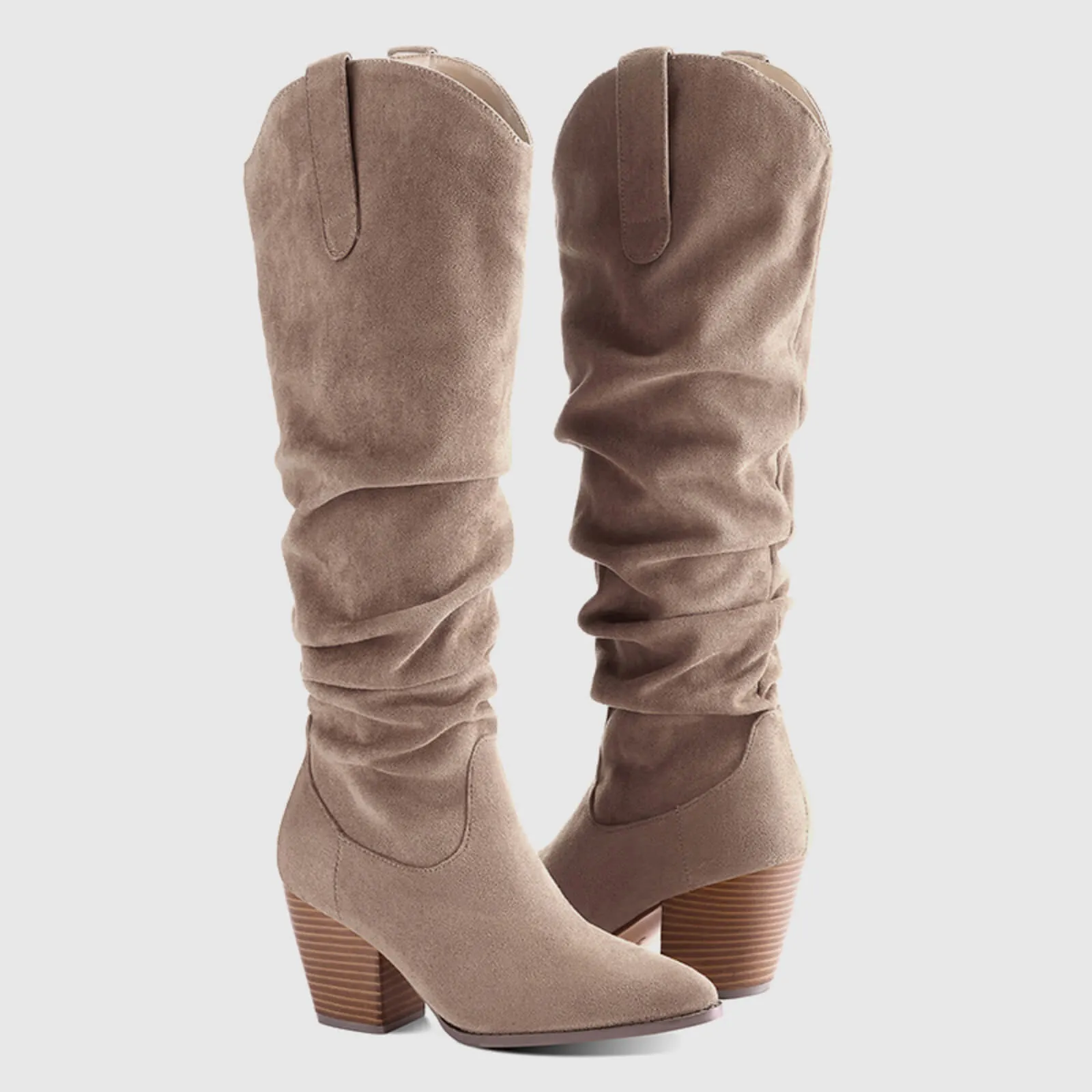 Cowboy Pull On Wide Calf Slouchy Boots