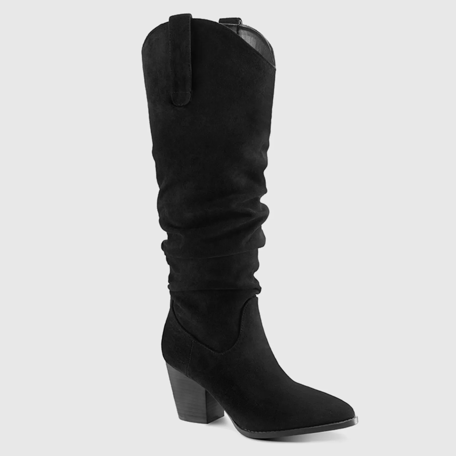 Cowboy Pull On Wide Calf Slouchy Boots