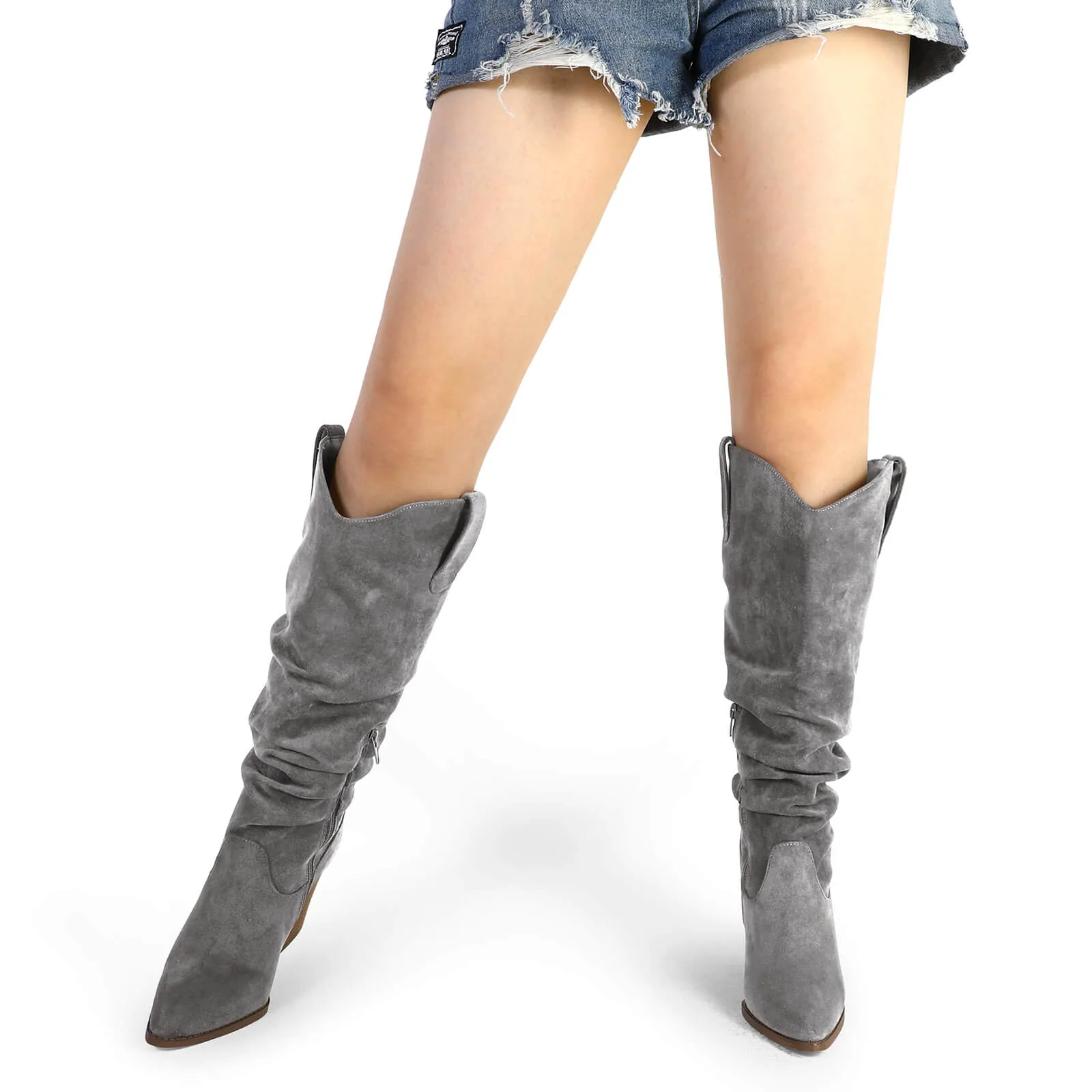 Cowboy Pull On Wide Calf Slouchy Boots