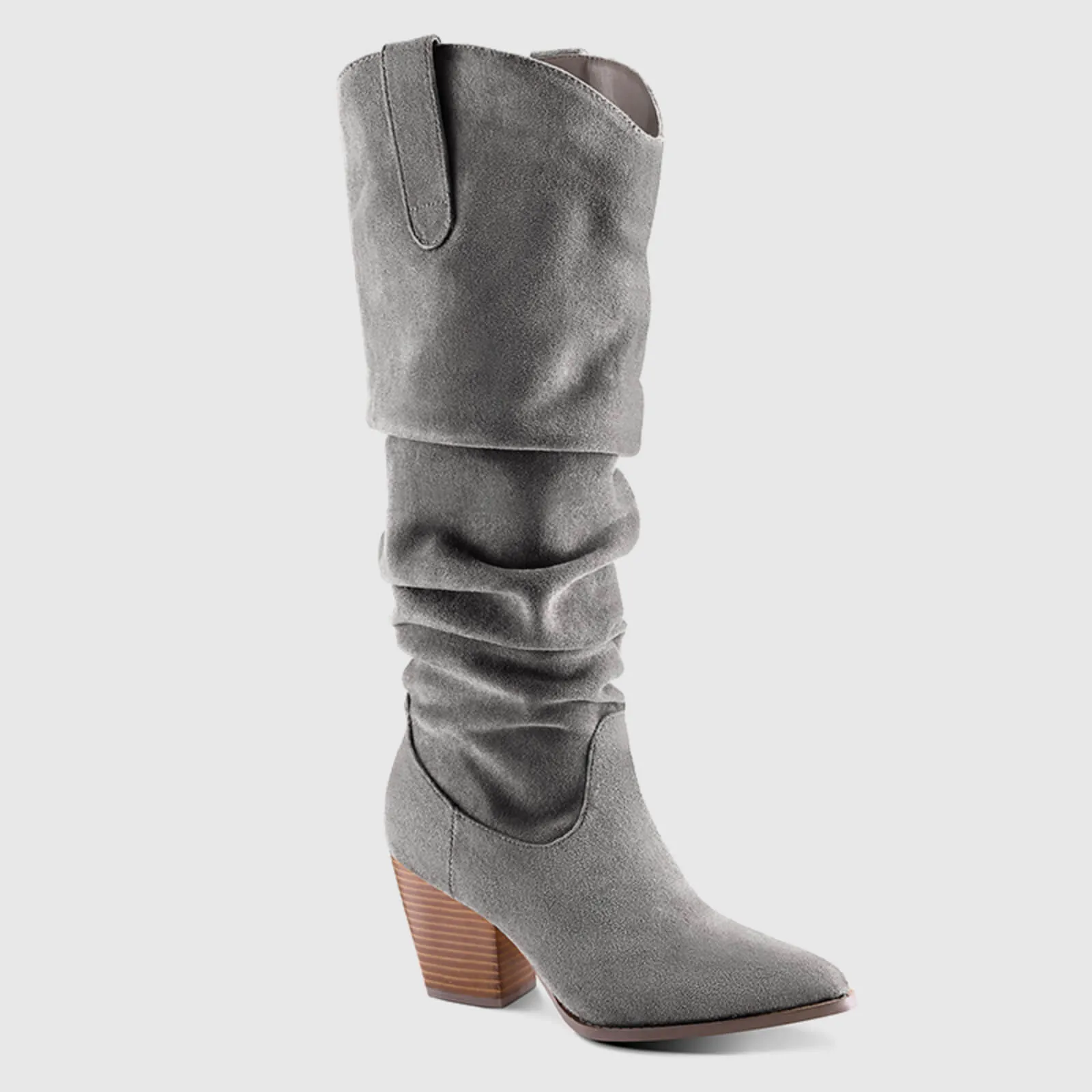 Cowboy Pull On Wide Calf Slouchy Boots