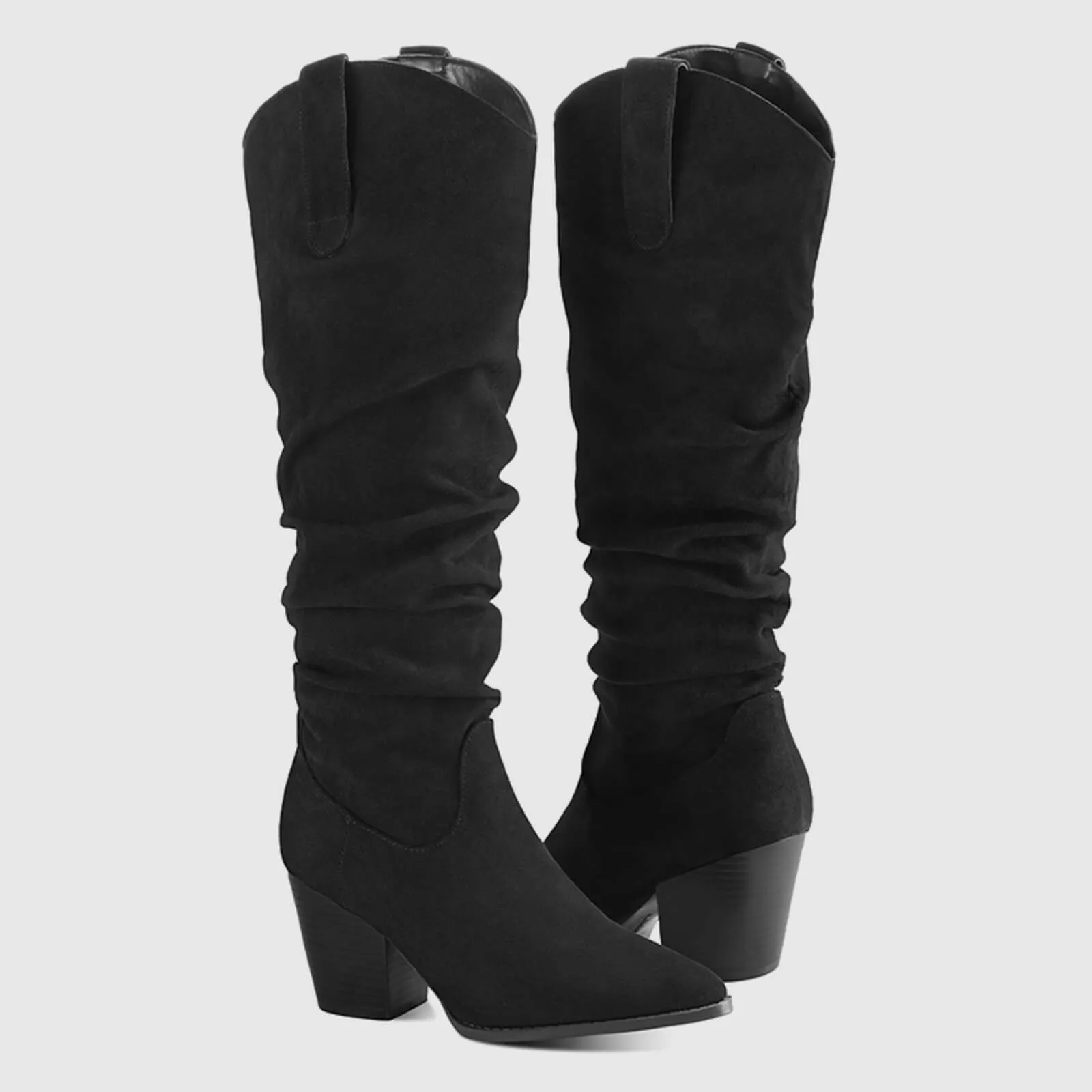 Cowboy Pull On Wide Calf Slouchy Boots