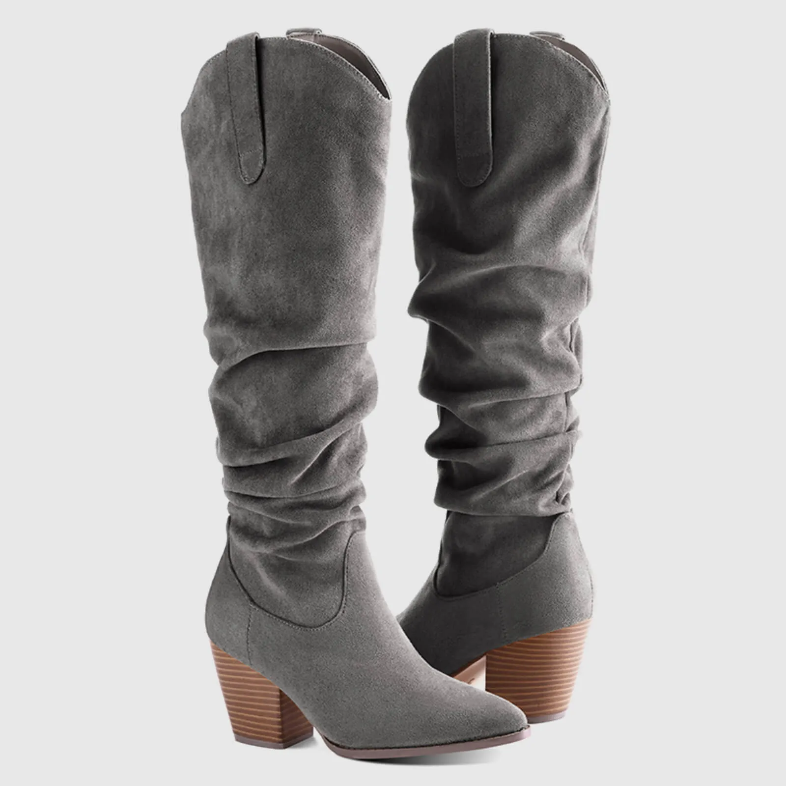 Cowboy Pull On Wide Calf Slouchy Boots