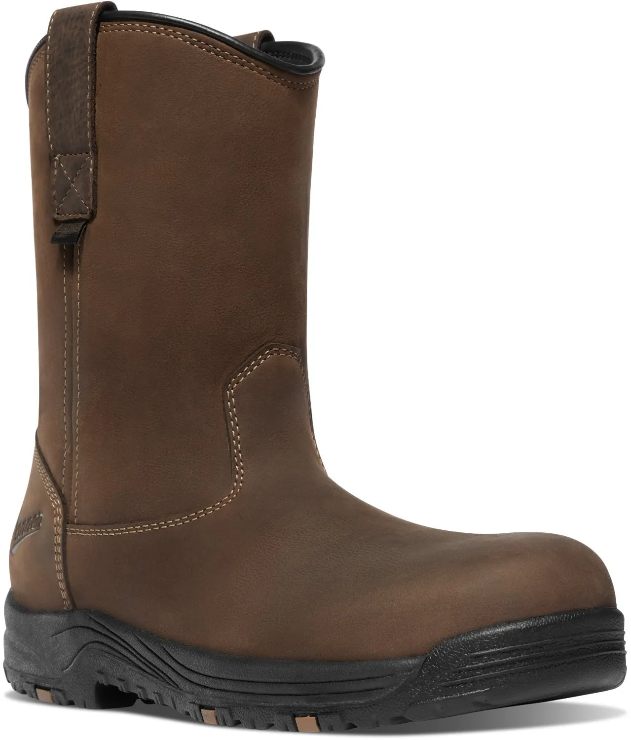 Danner Mens Caliper Wellington 10in AL Brown Leather Work Boots