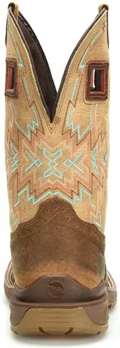 Double H Brown Buffalo Print Broad Square Toe Roper Boots