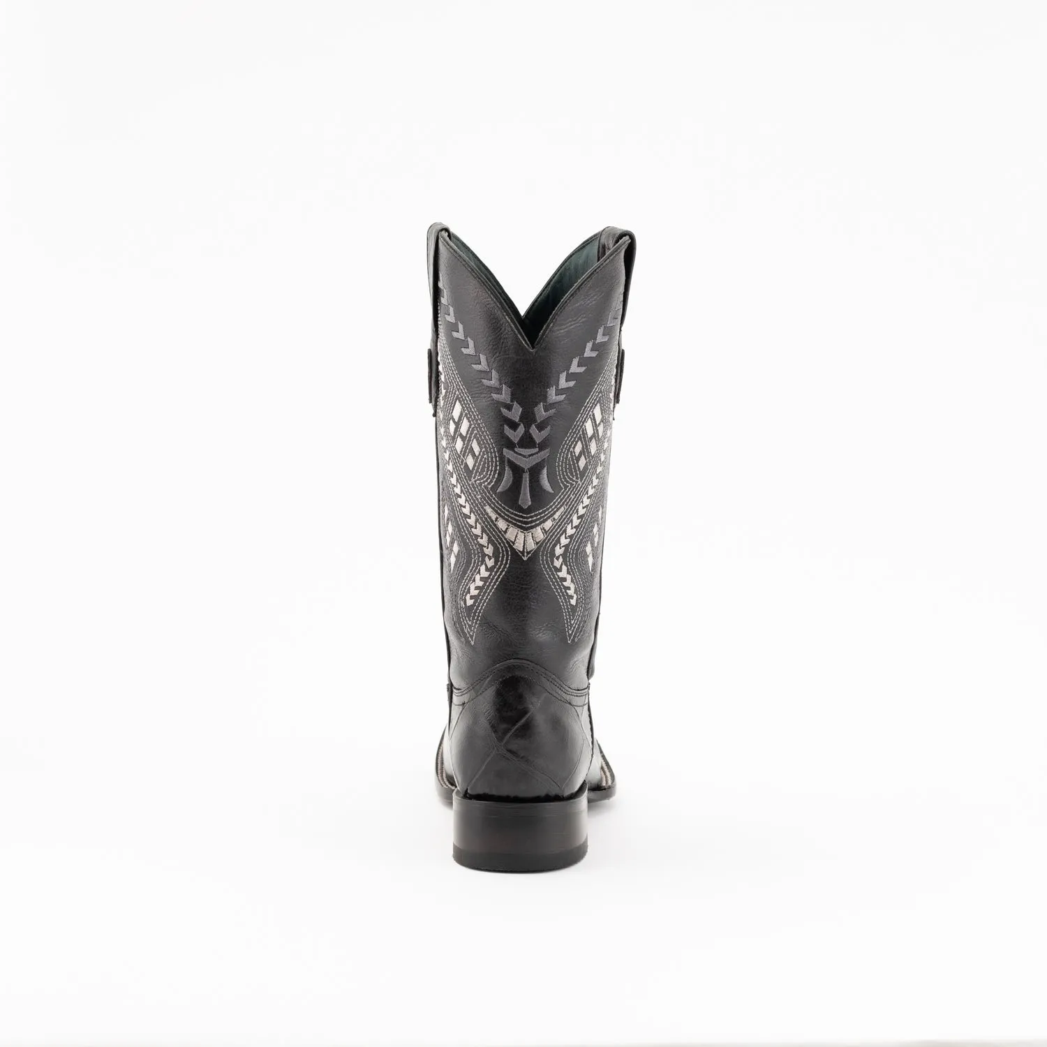 Ferrini Mens Black Leather Jesse S-Toe Western Cowboy Boots