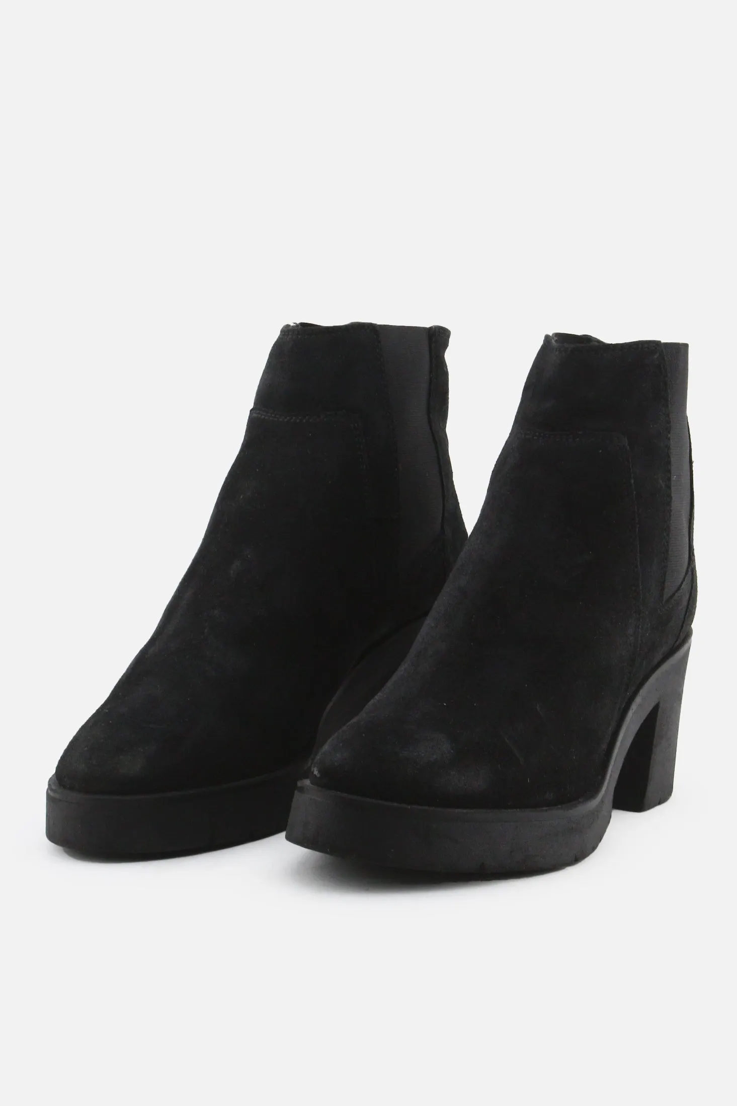 FreeFlex Stretchable Block Ankle Boots | Suede