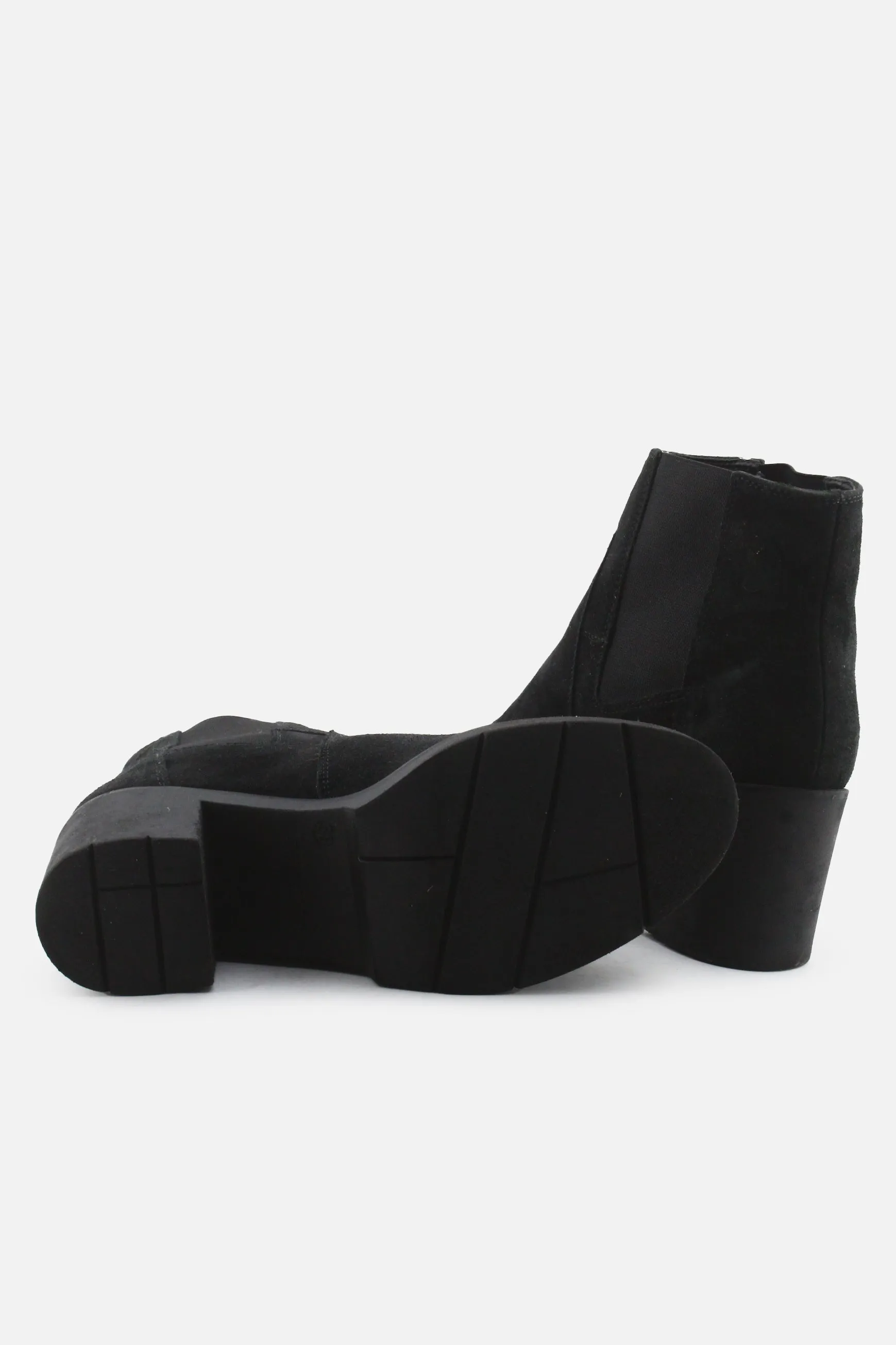 FreeFlex Stretchable Block Ankle Boots | Suede