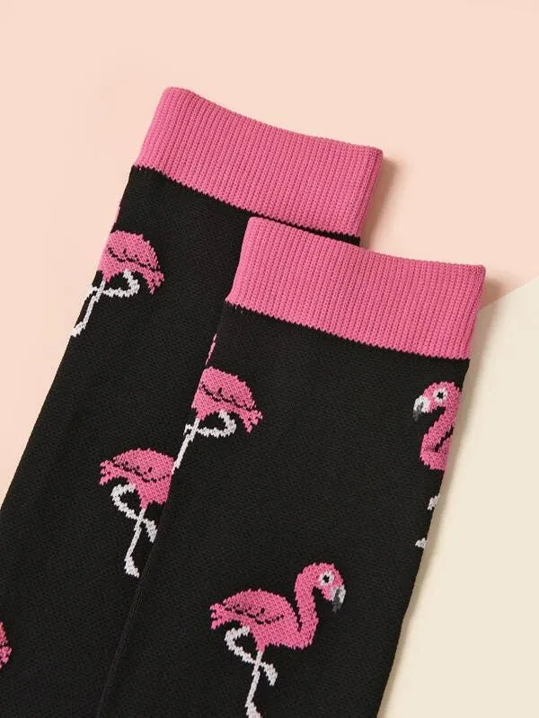 Funky Flamingo Over the Knee Socks