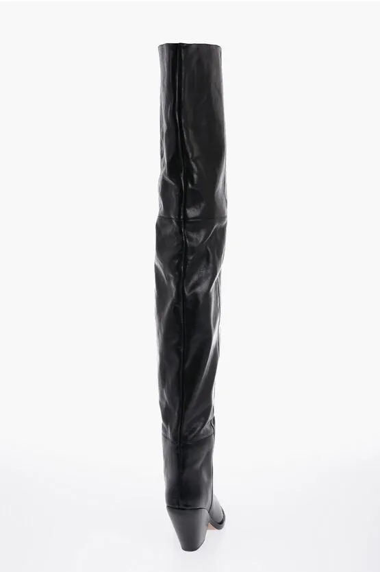 Isabel Marant Leather LALEX Over-the-Knee Western Boots