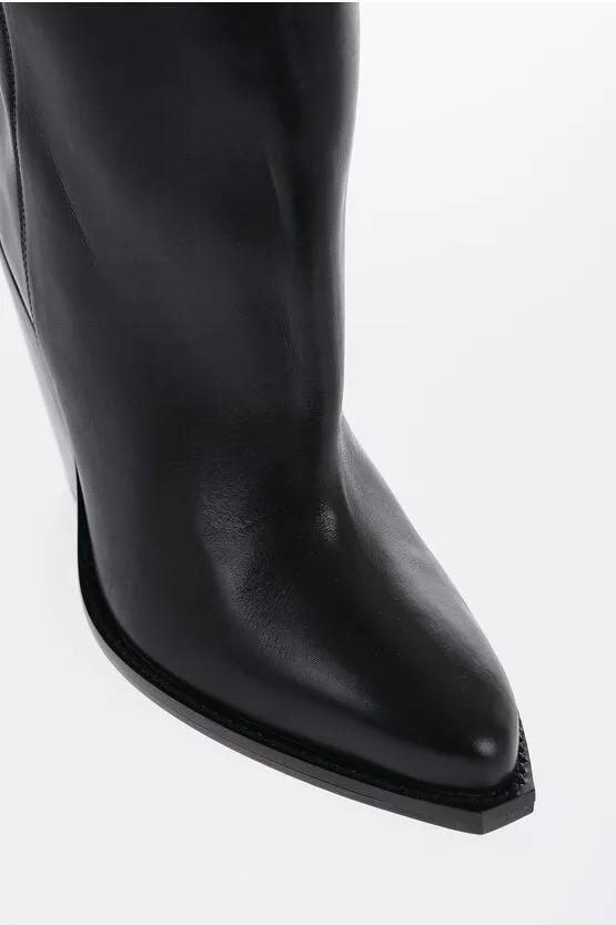 Isabel Marant Leather LALEX Over-the-Knee Western Boots