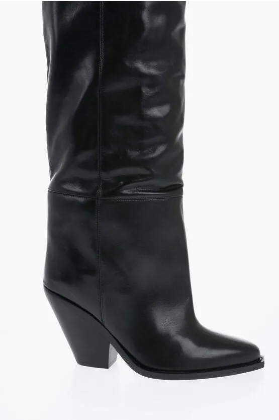 Isabel Marant Leather LALEX Over-the-Knee Western Boots