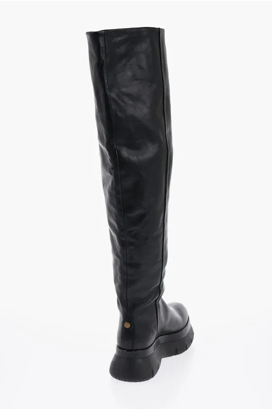 Isabel Marant Over-the-Knee MALYX Leather Boots with Chunky Sole