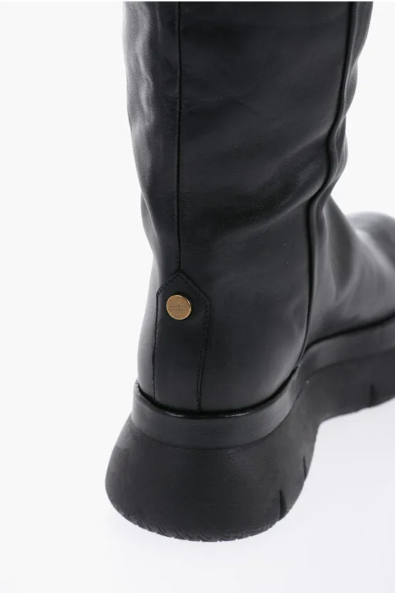 Isabel Marant Over-the-Knee MALYX Leather Boots with Chunky Sole