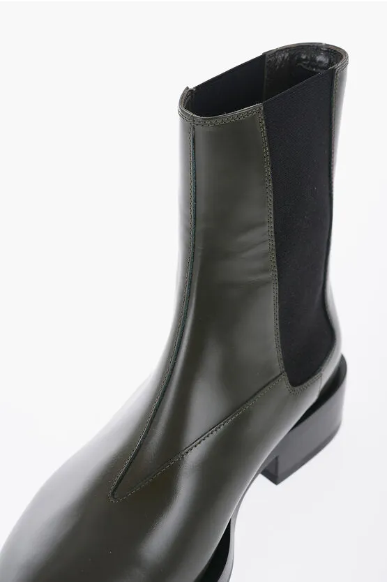 Jil Sander Poited Leather Chelsea Boots