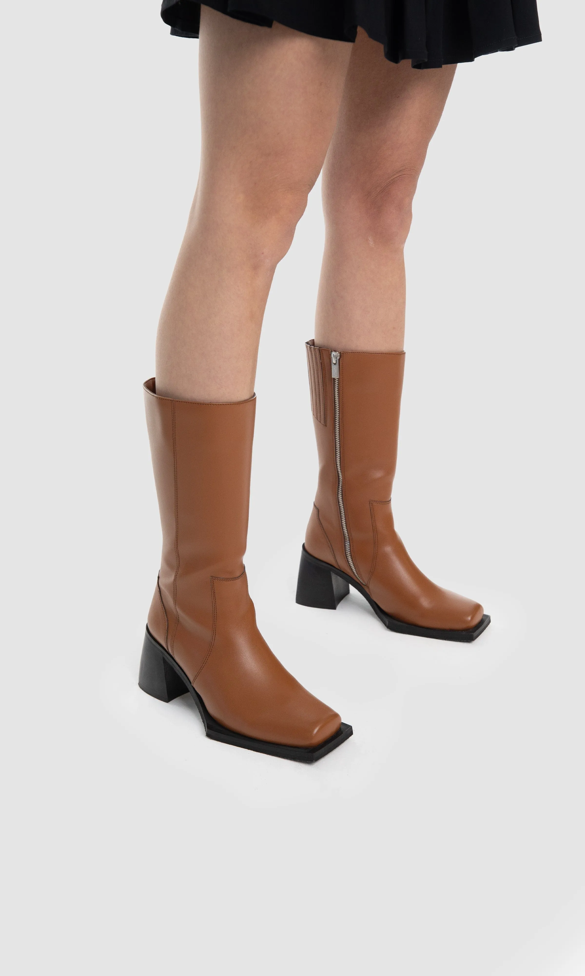 Karel X Vegan Apple Leather Calf Boots | Ginger