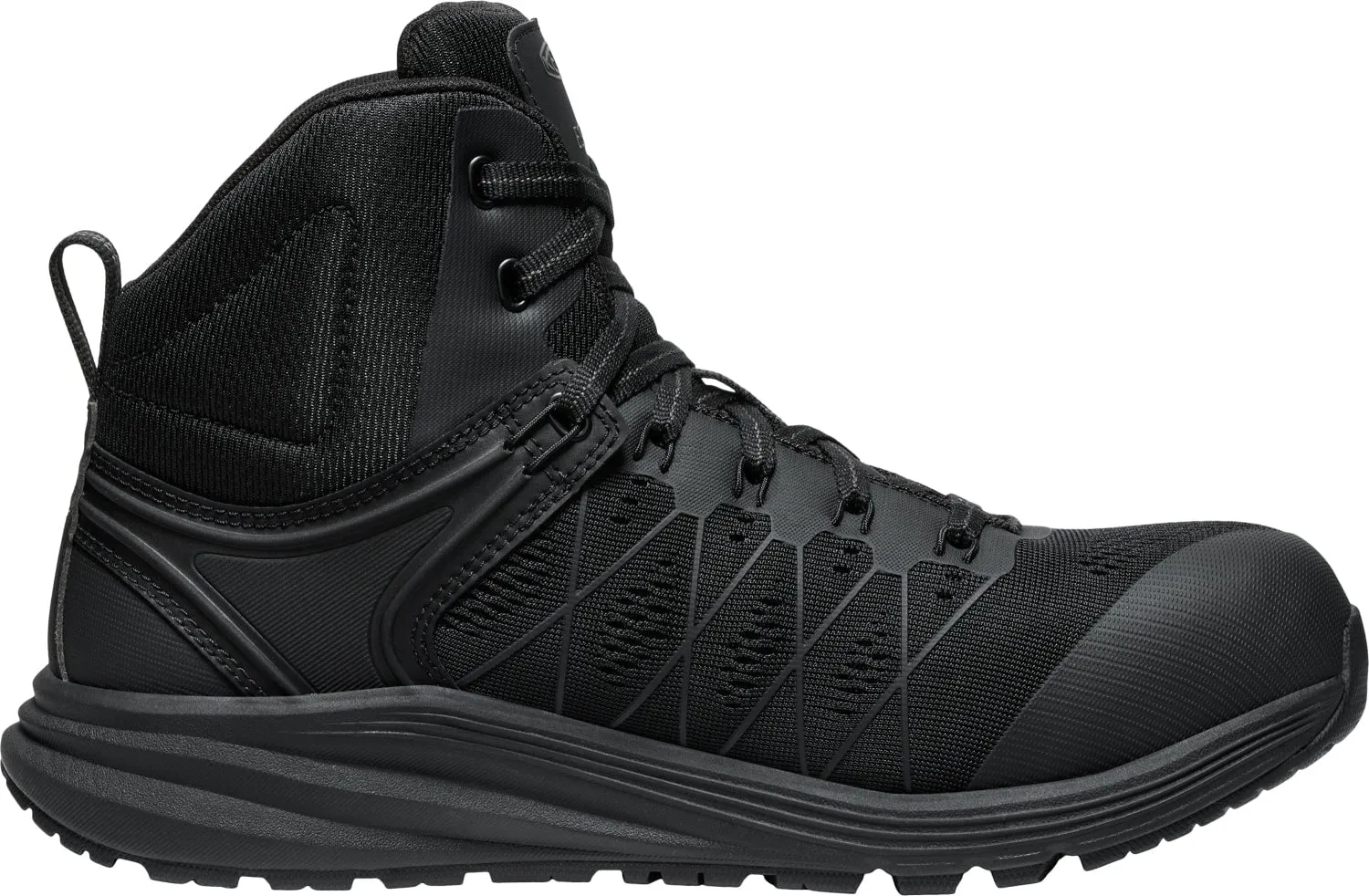 Keen Utility Mens Vista Energy Mid ESD CT Black Synthetic Work Boots