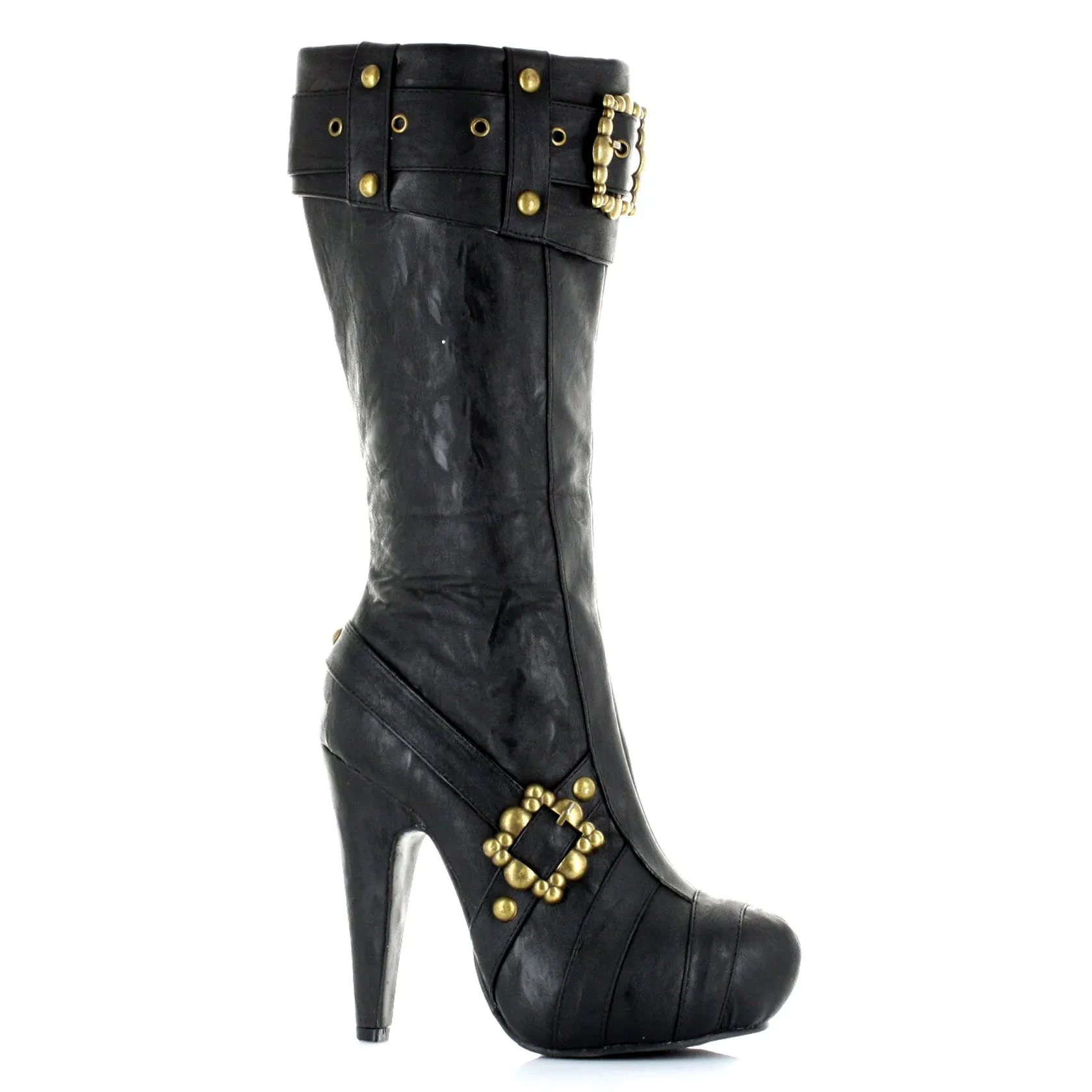 Knee High Steampunk Boots With Buckles And Studs