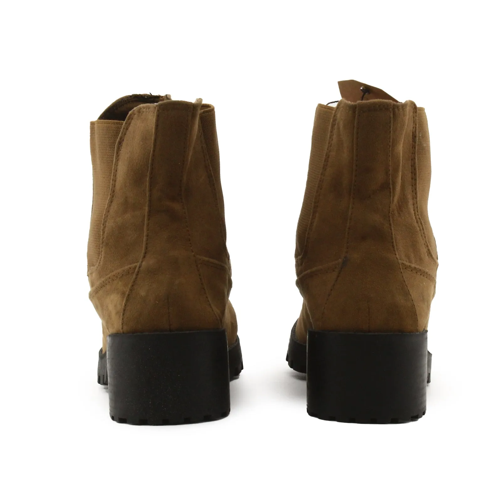 Lefties Stretchable Block Heels Chelsea Ankle Boots | Suede