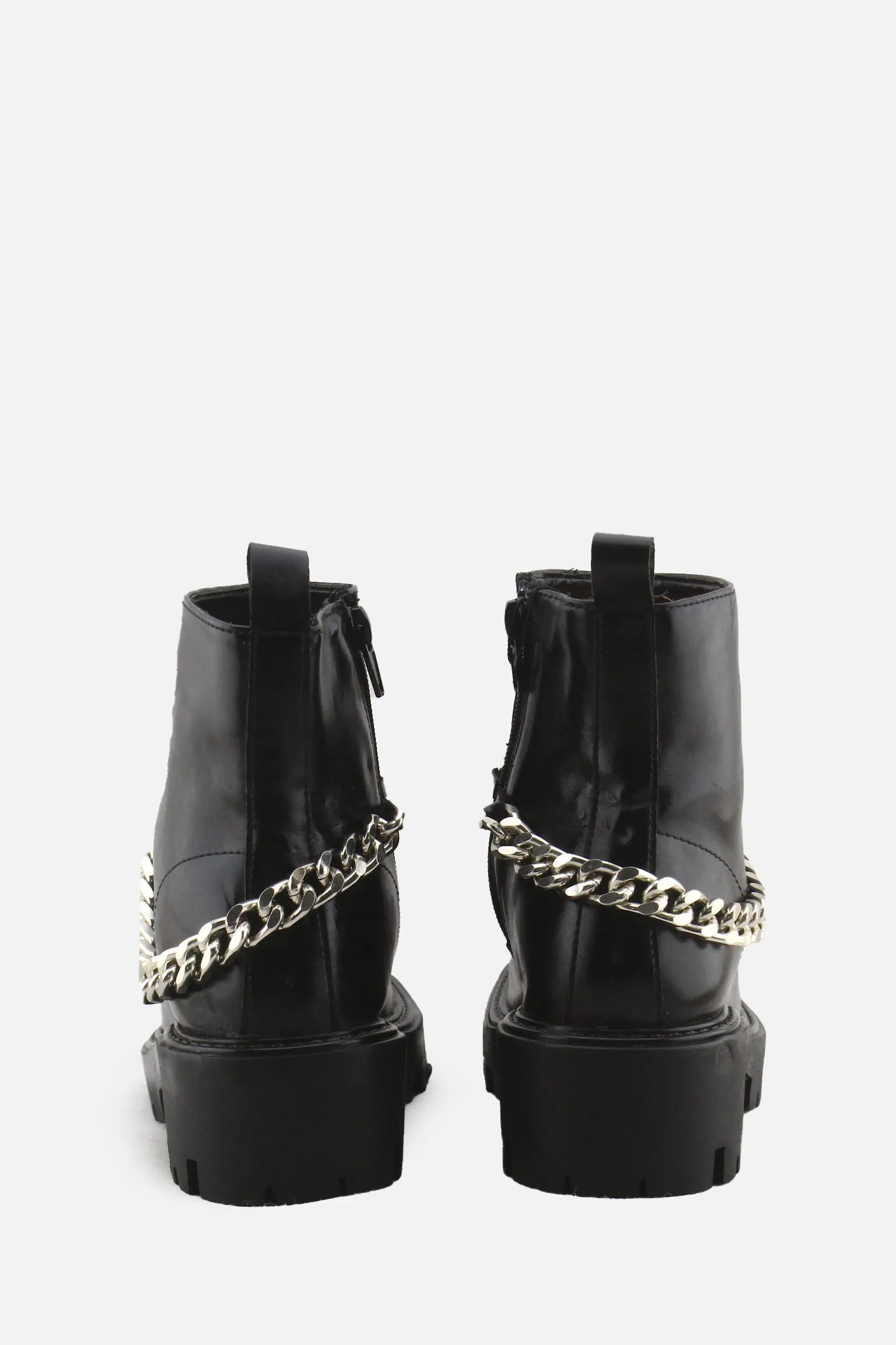 Lefties Zipper Chain Chelsea Ankle Boots | 100% Authentic Leather