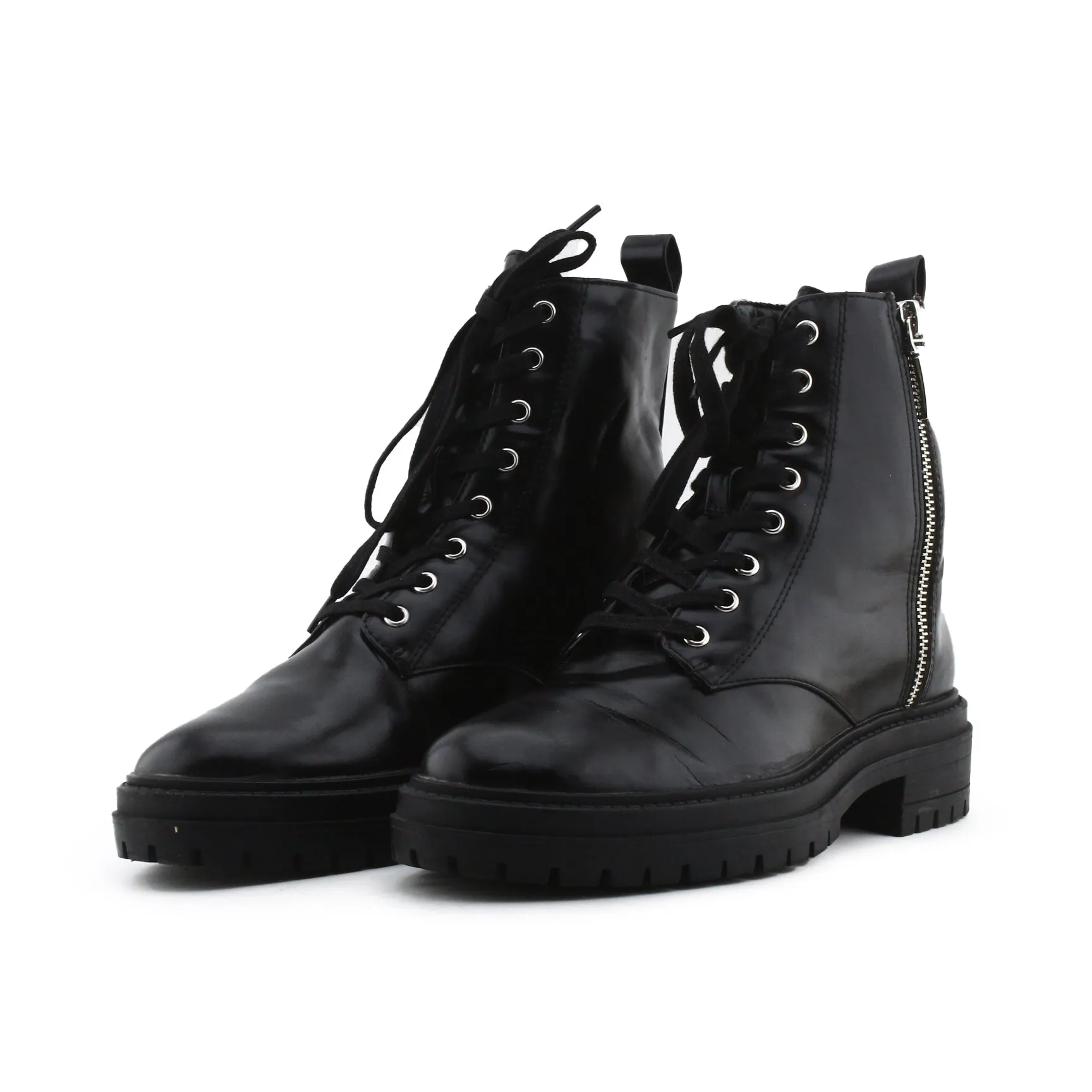 Lefties Zipper Laces Chelsea Ankle Boots | 100% Authentic Leather