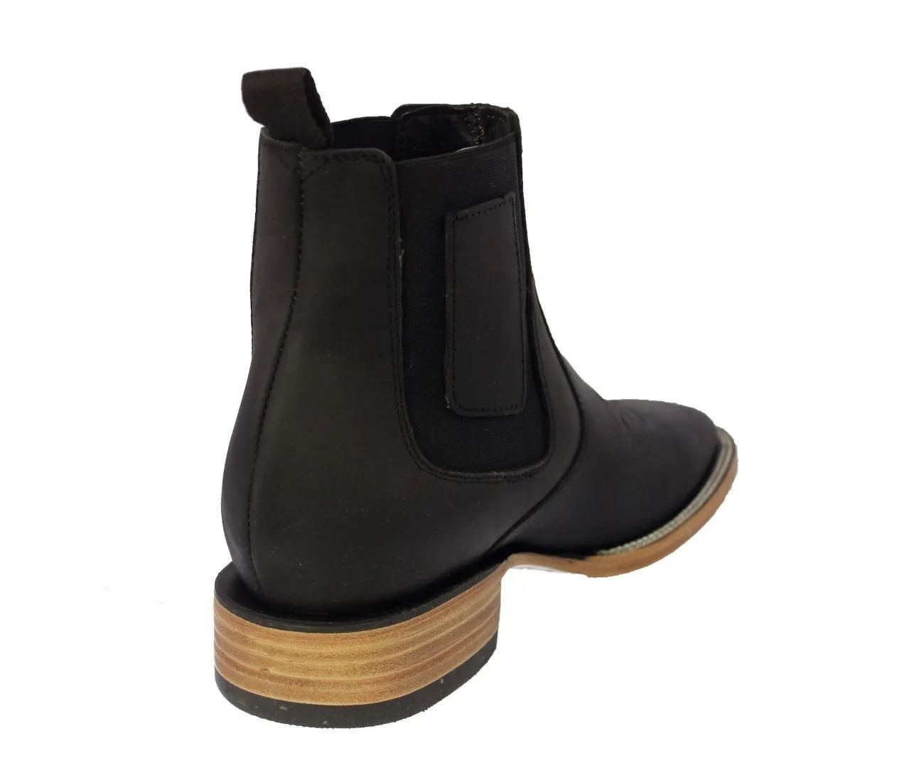 Mens #170 Brown Chelsea Cowboy Boots Leather - Square Toe