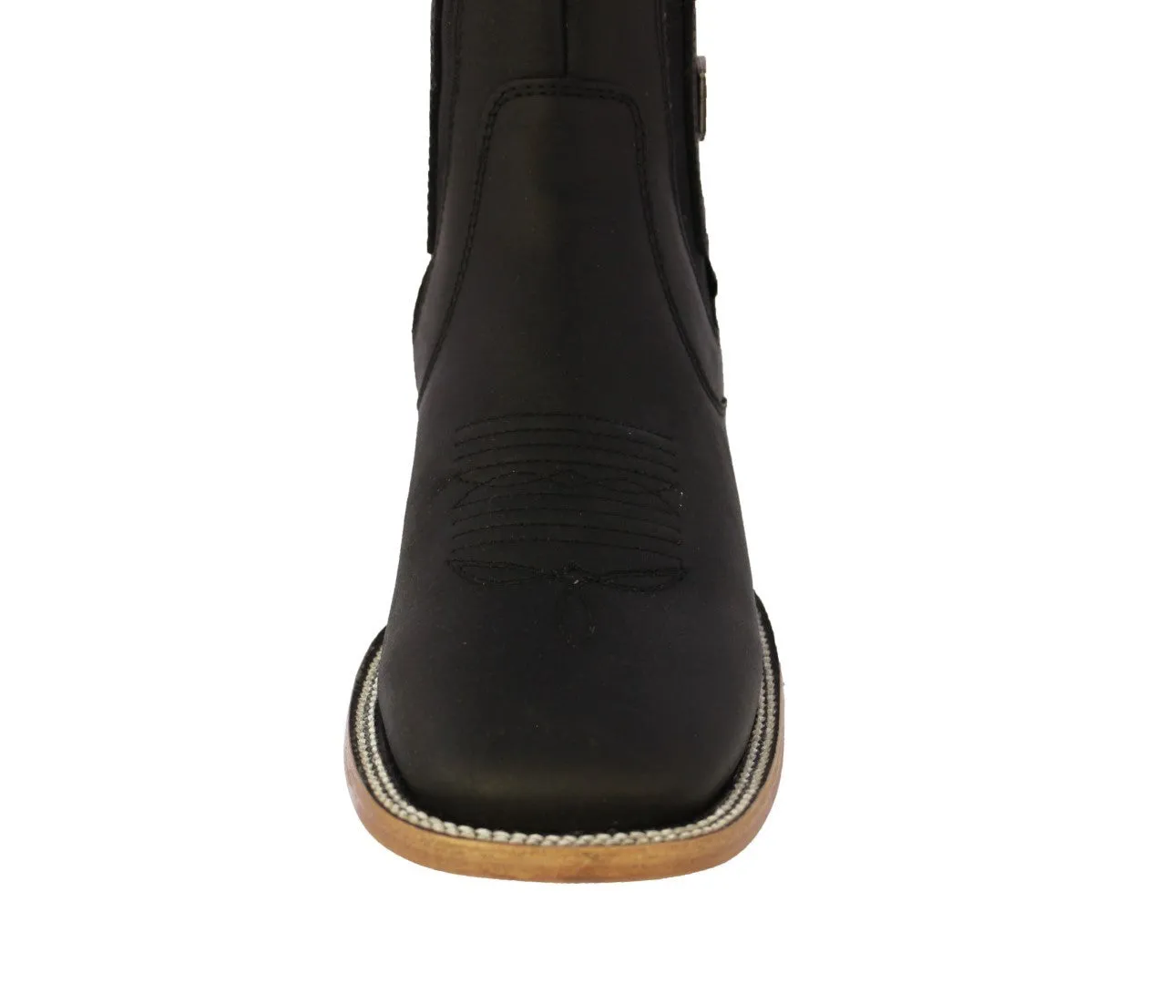 Mens #170 Brown Chelsea Cowboy Boots Leather - Square Toe