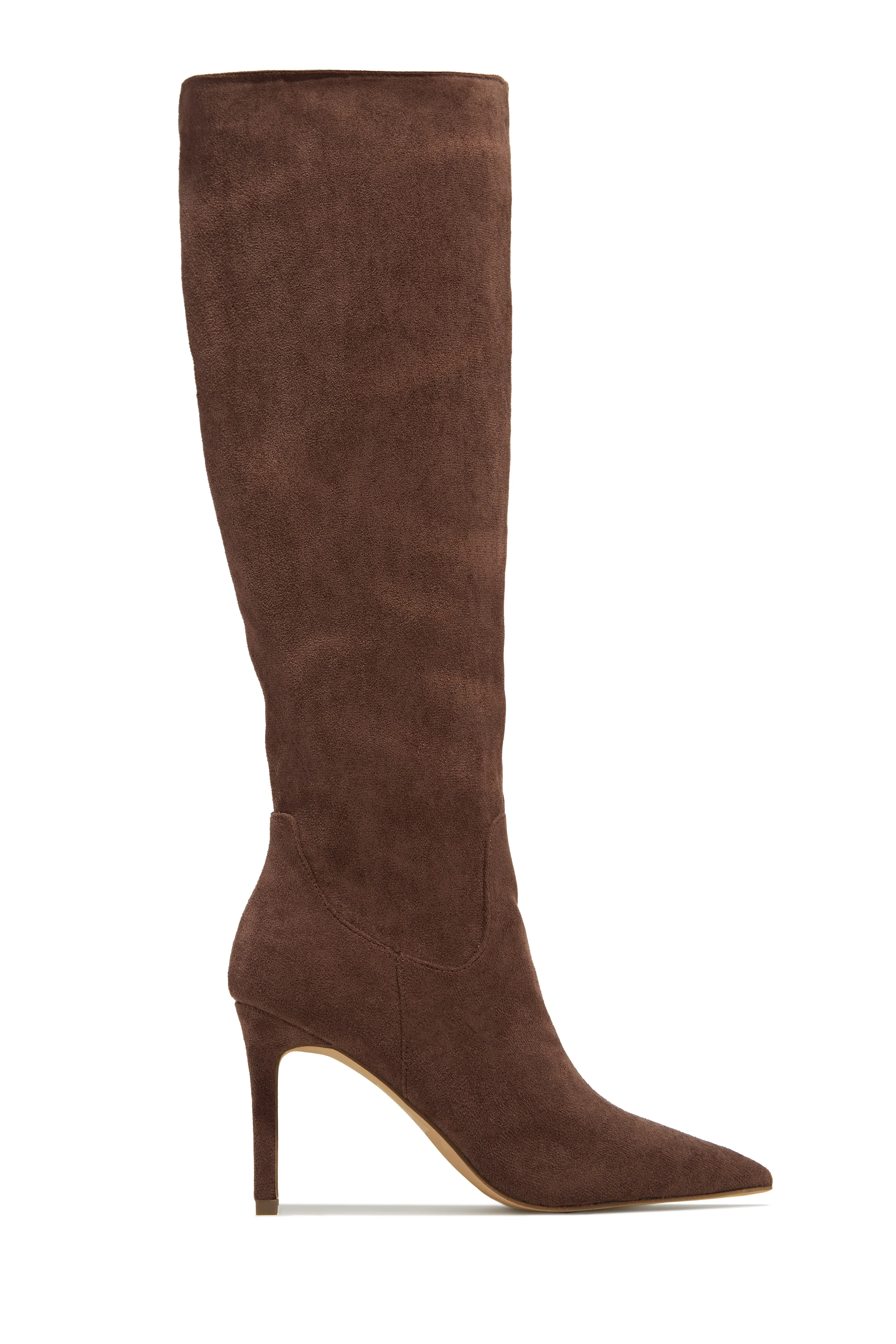 Nissa Knee High Heel Boots - Brown