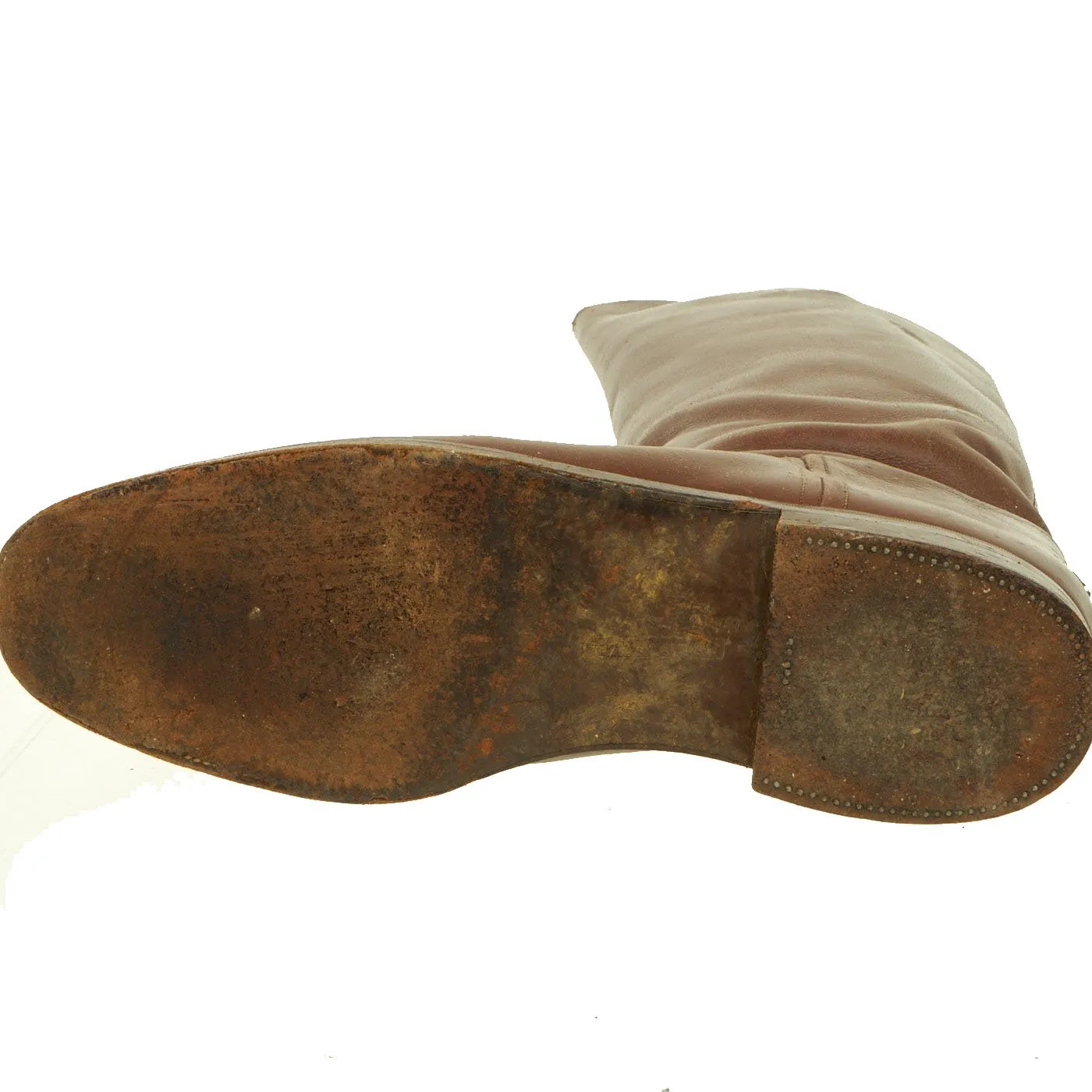 Original British WWI Officer Leather High Boots by Manfield & Sons - Size 10 1/2