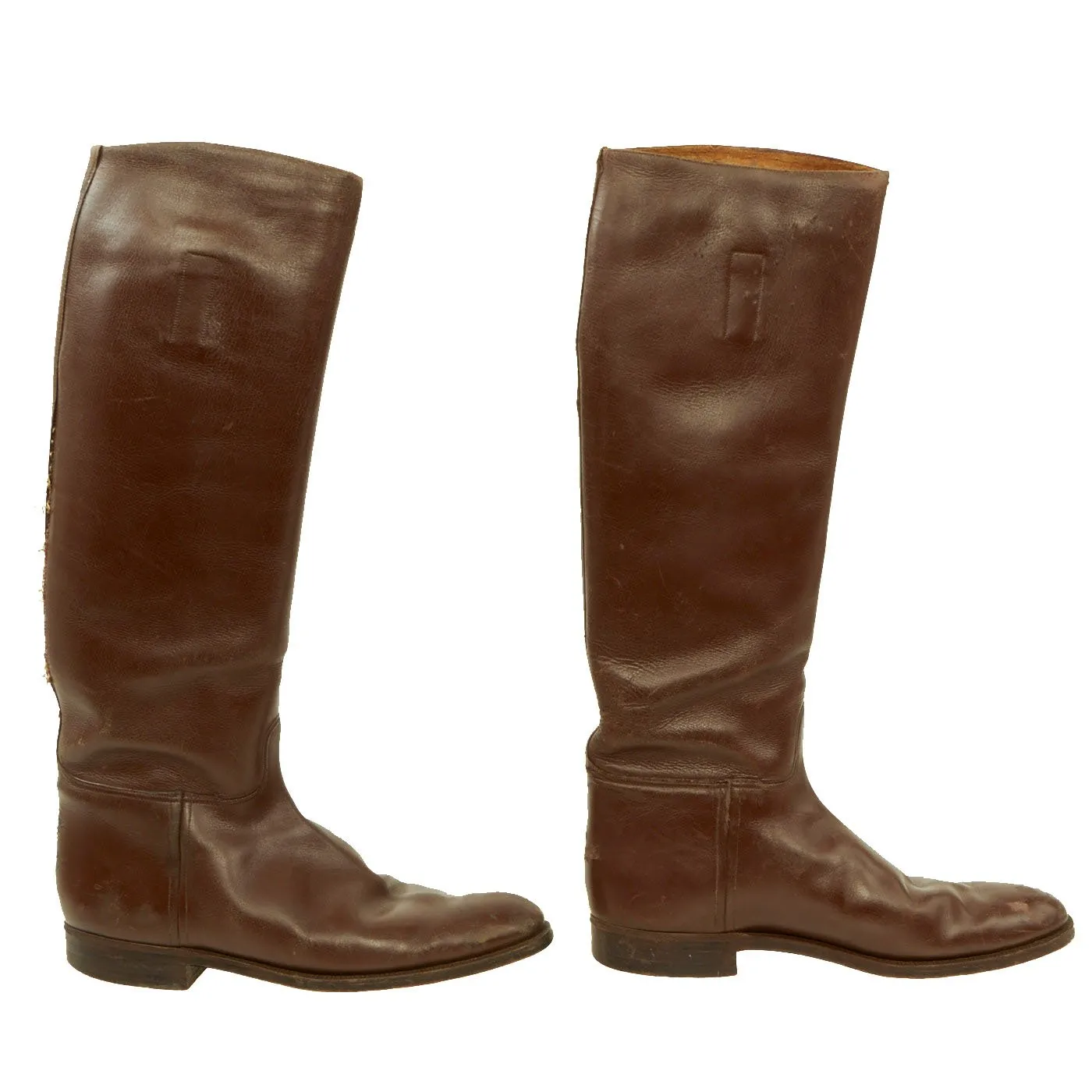 Original British WWI Officer Leather High Boots by Manfield & Sons - Size 10 1/2