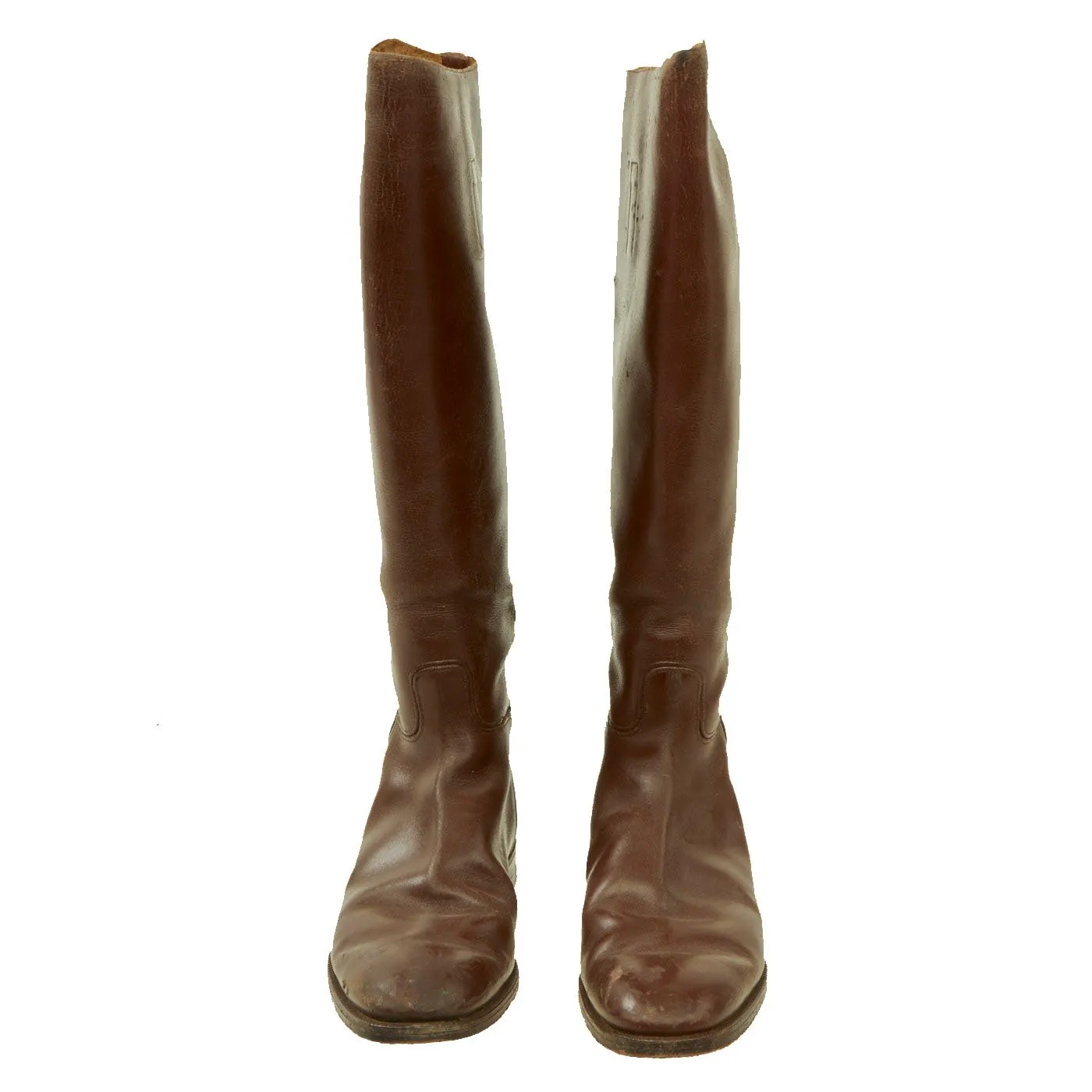 Original British WWI Officer Leather High Boots by Manfield & Sons - Size 10 1/2