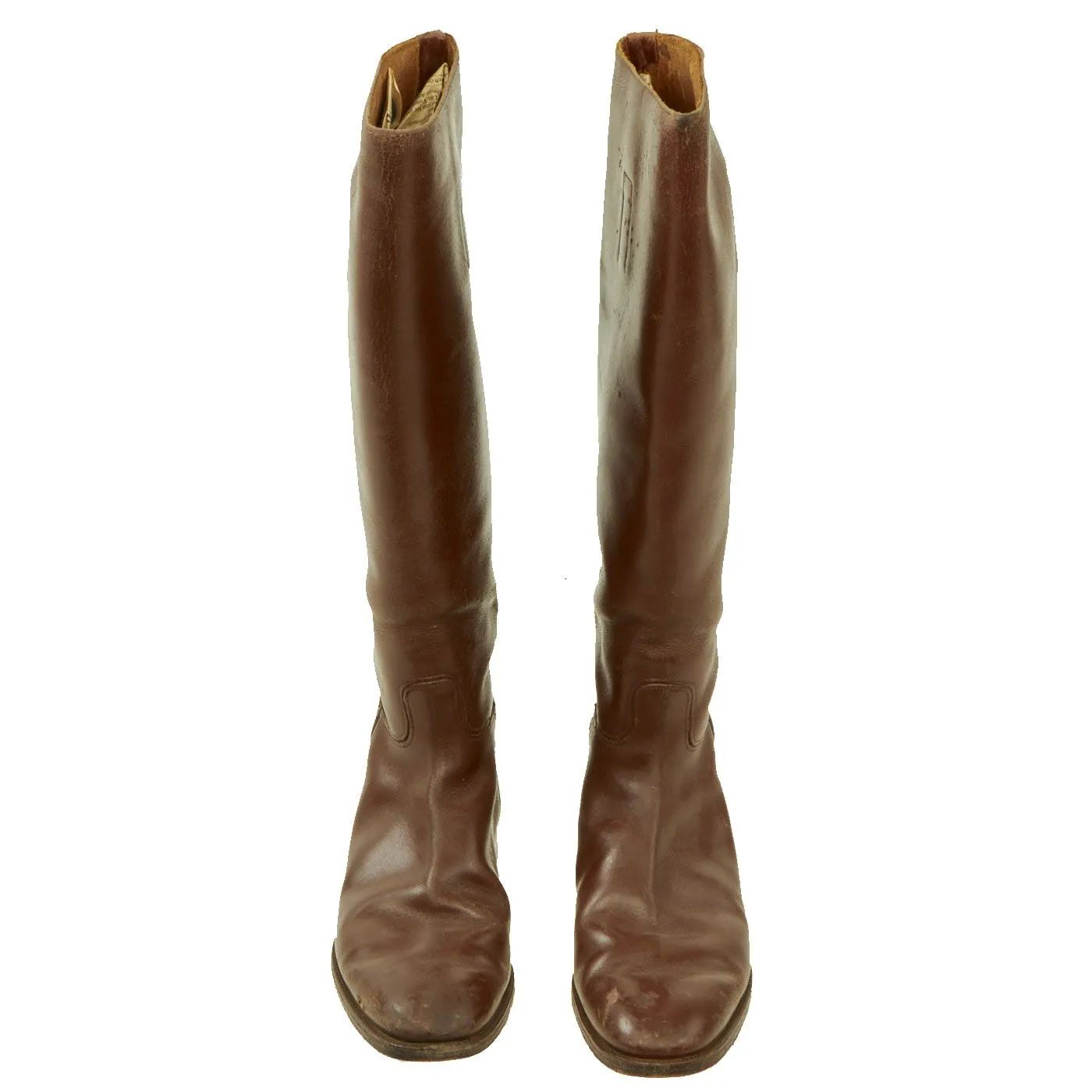 Original British WWI Officer Leather High Boots by Manfield & Sons - Size 10 1/2