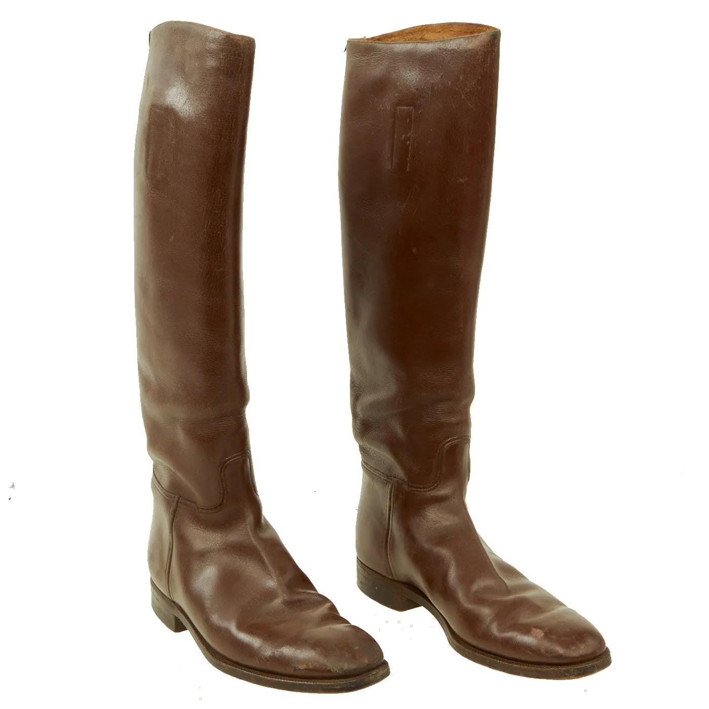 Original British WWI Officer Leather High Boots by Manfield & Sons - Size 10 1/2