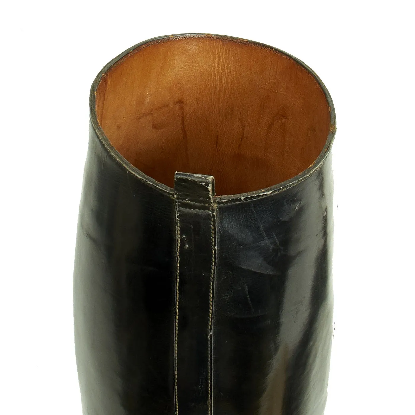 Original German WWII Tall Black Leather Jackboots Riding Boots - Size 11