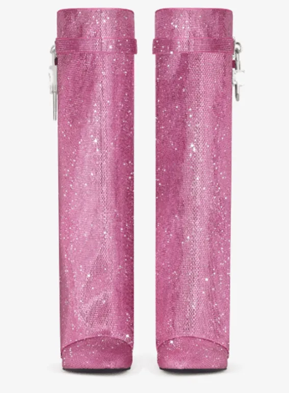Pre Order:  Pink Rhinestone Denim Boots