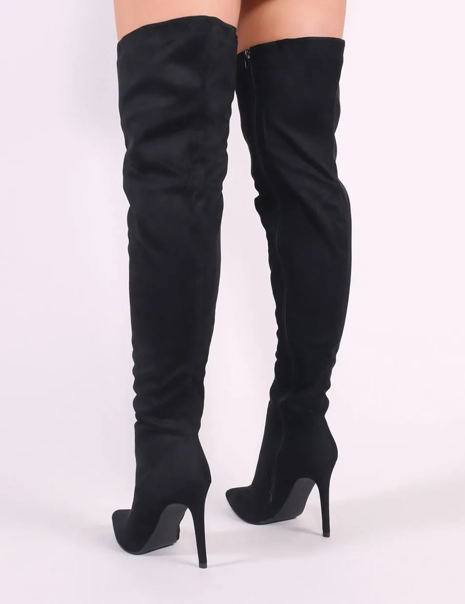 Raydar Over the Knee Boots in Black