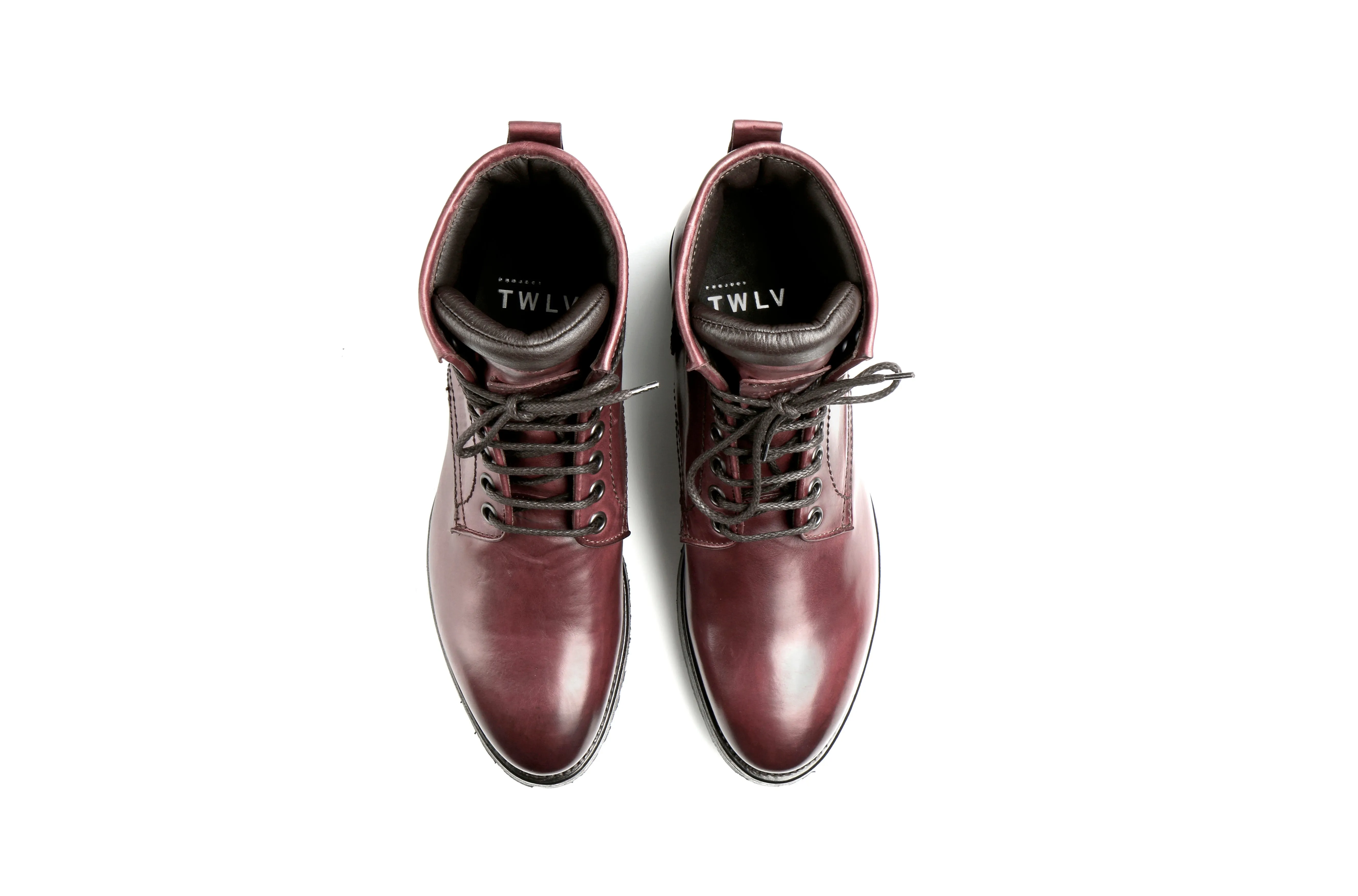 Royal Burgundy Cordovan Leather Logger Boots