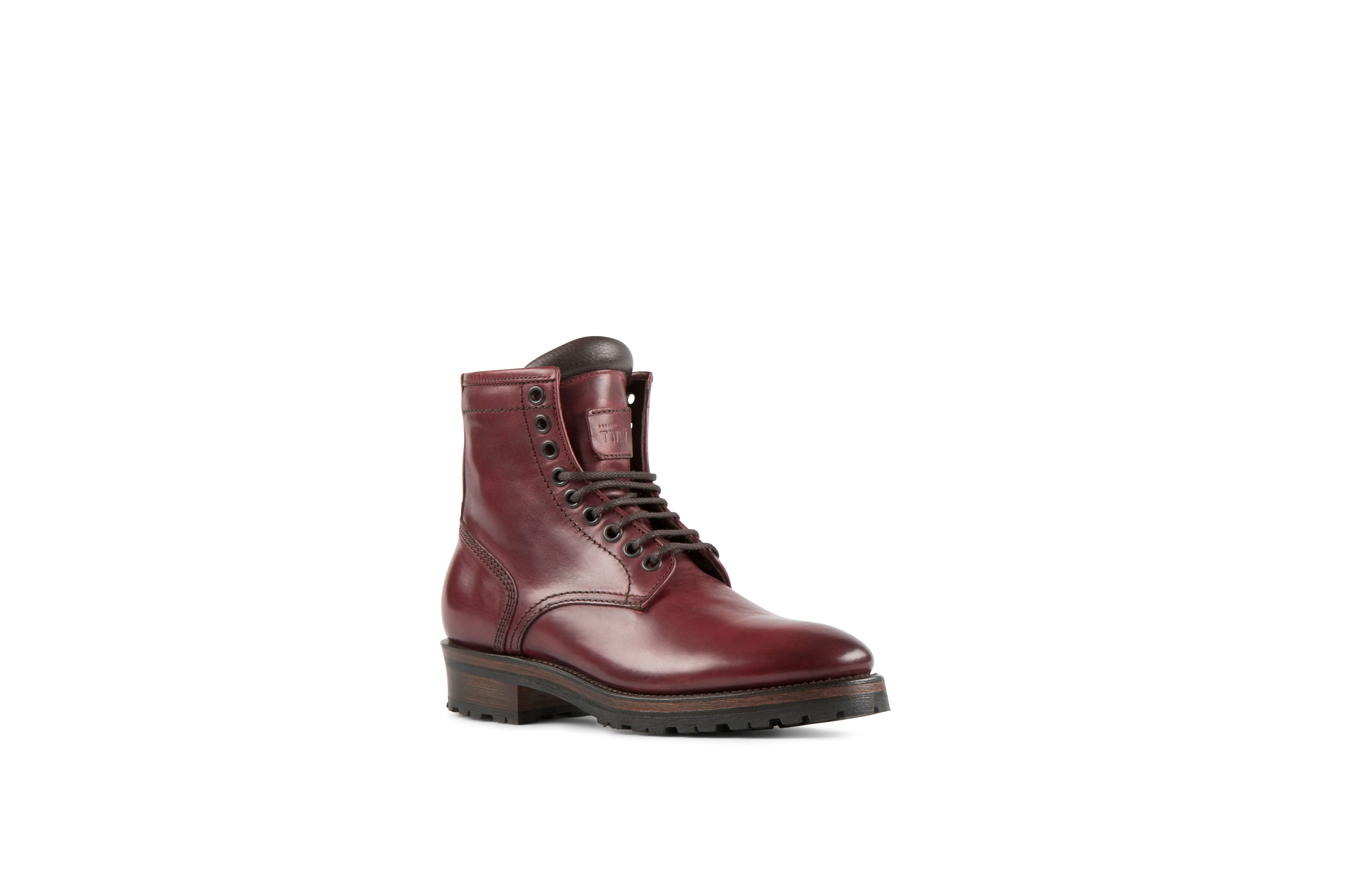 Royal Burgundy Cordovan Leather Logger Boots