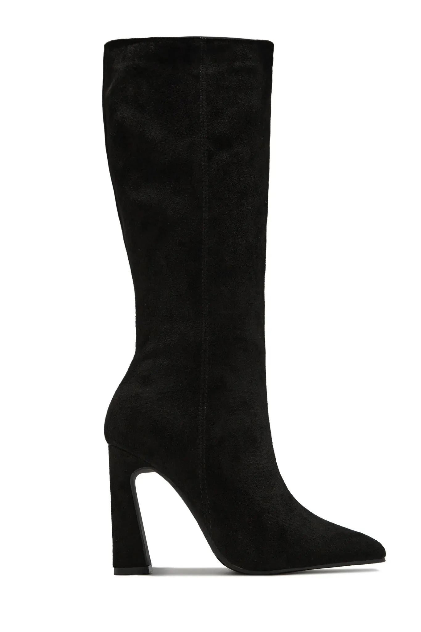 Stella Knee High Heel Boots - Black