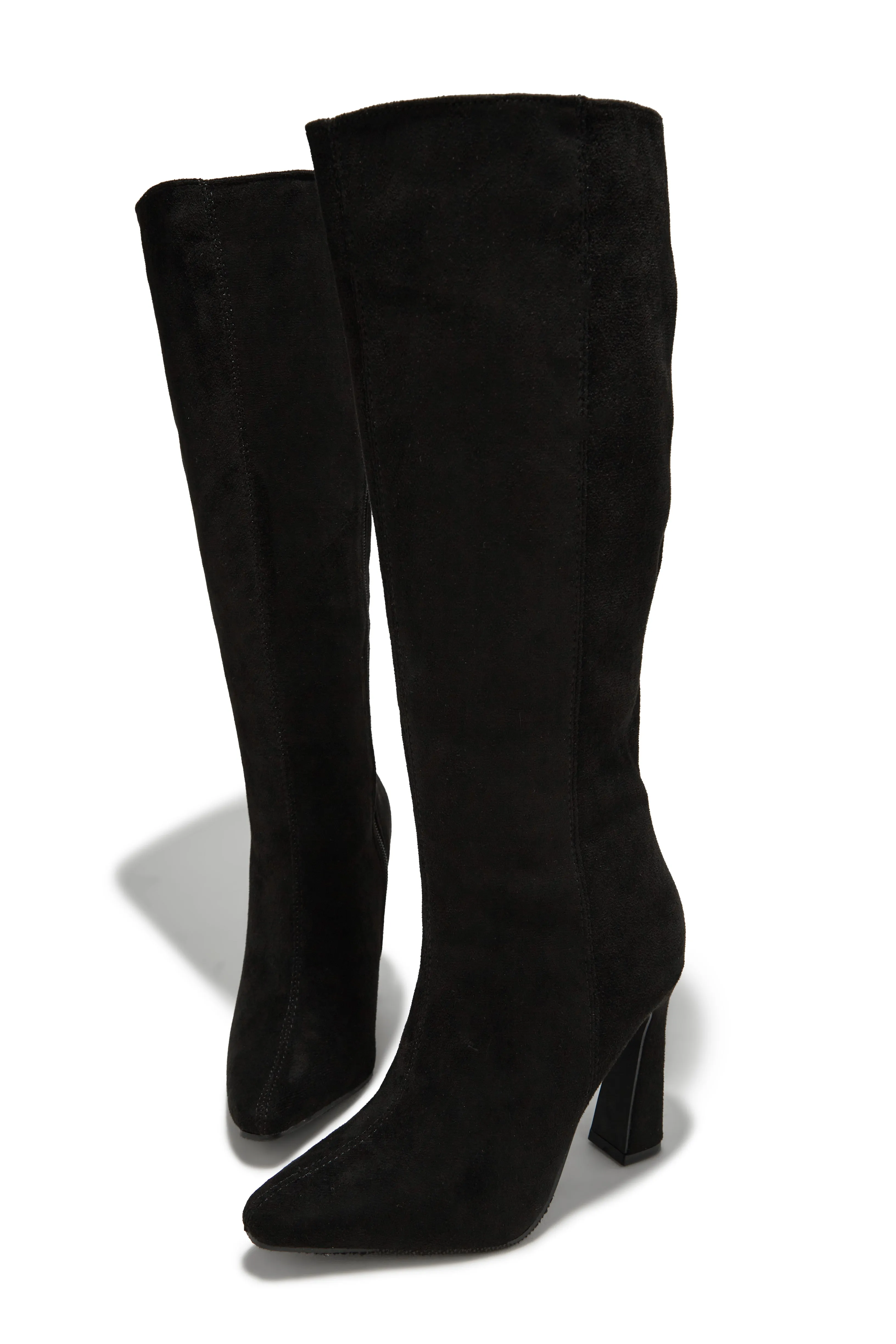 Stella Knee High Heel Boots - Black
