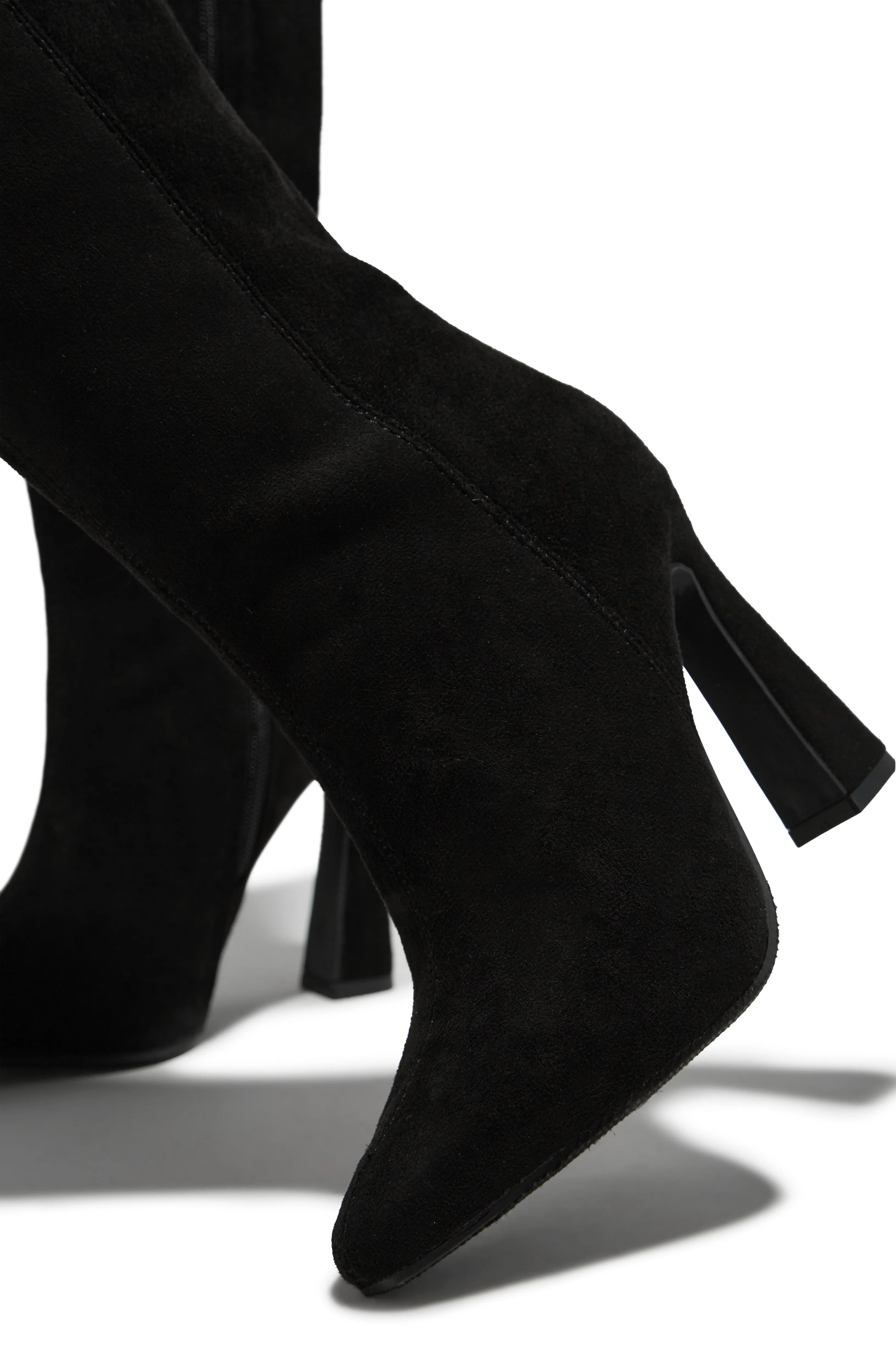 Stella Knee High Heel Boots - Black