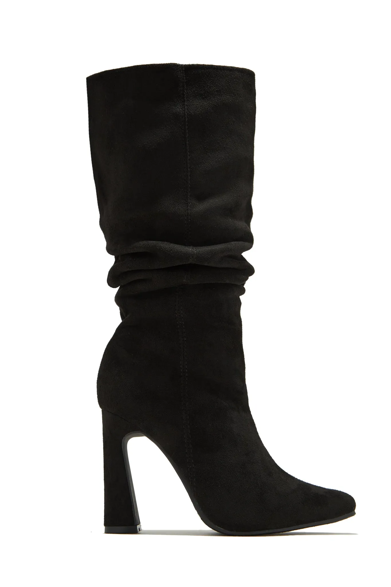 Stella Knee High Heel Boots - Black