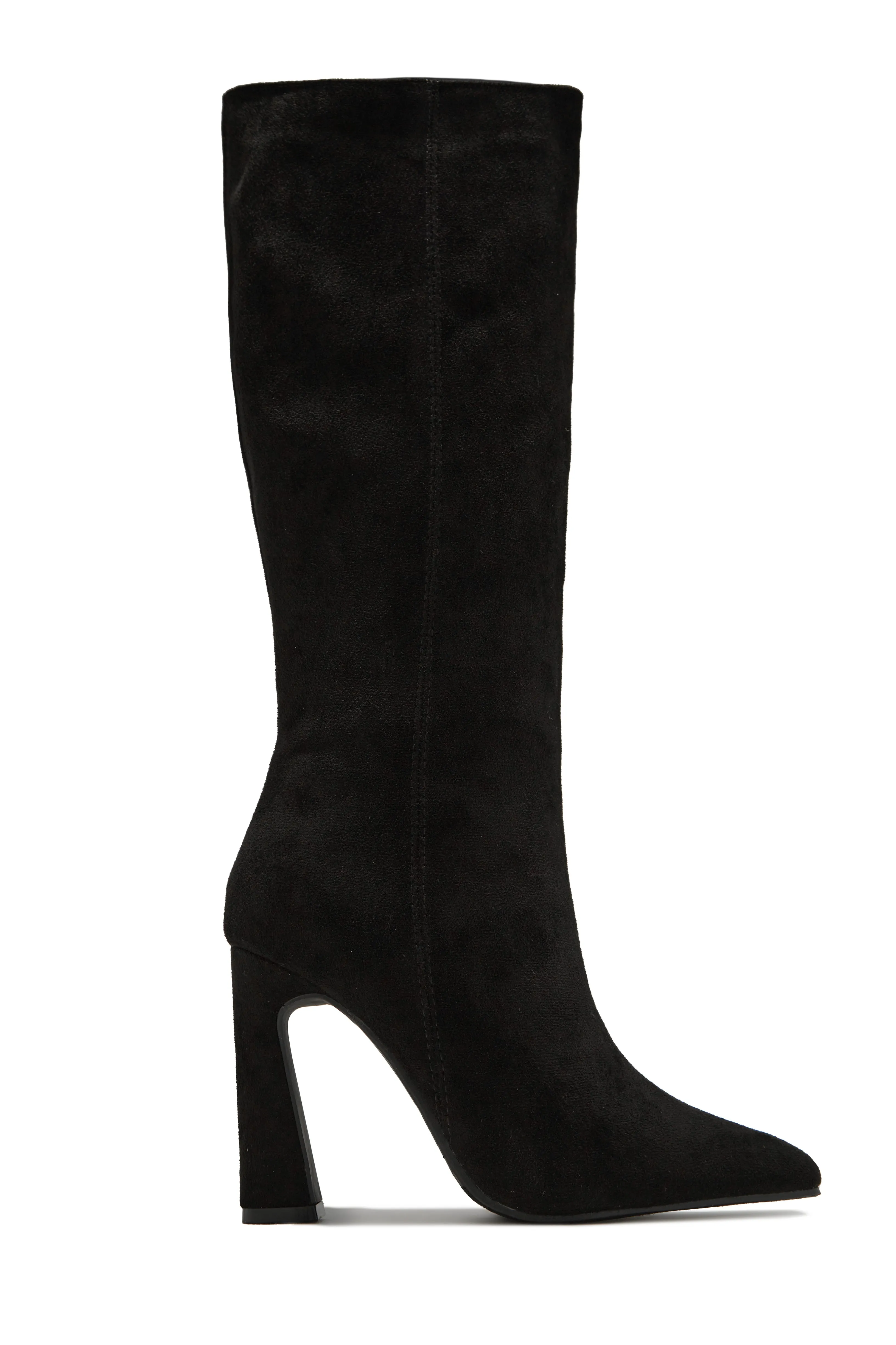 Stella Knee High Heel Boots - Black